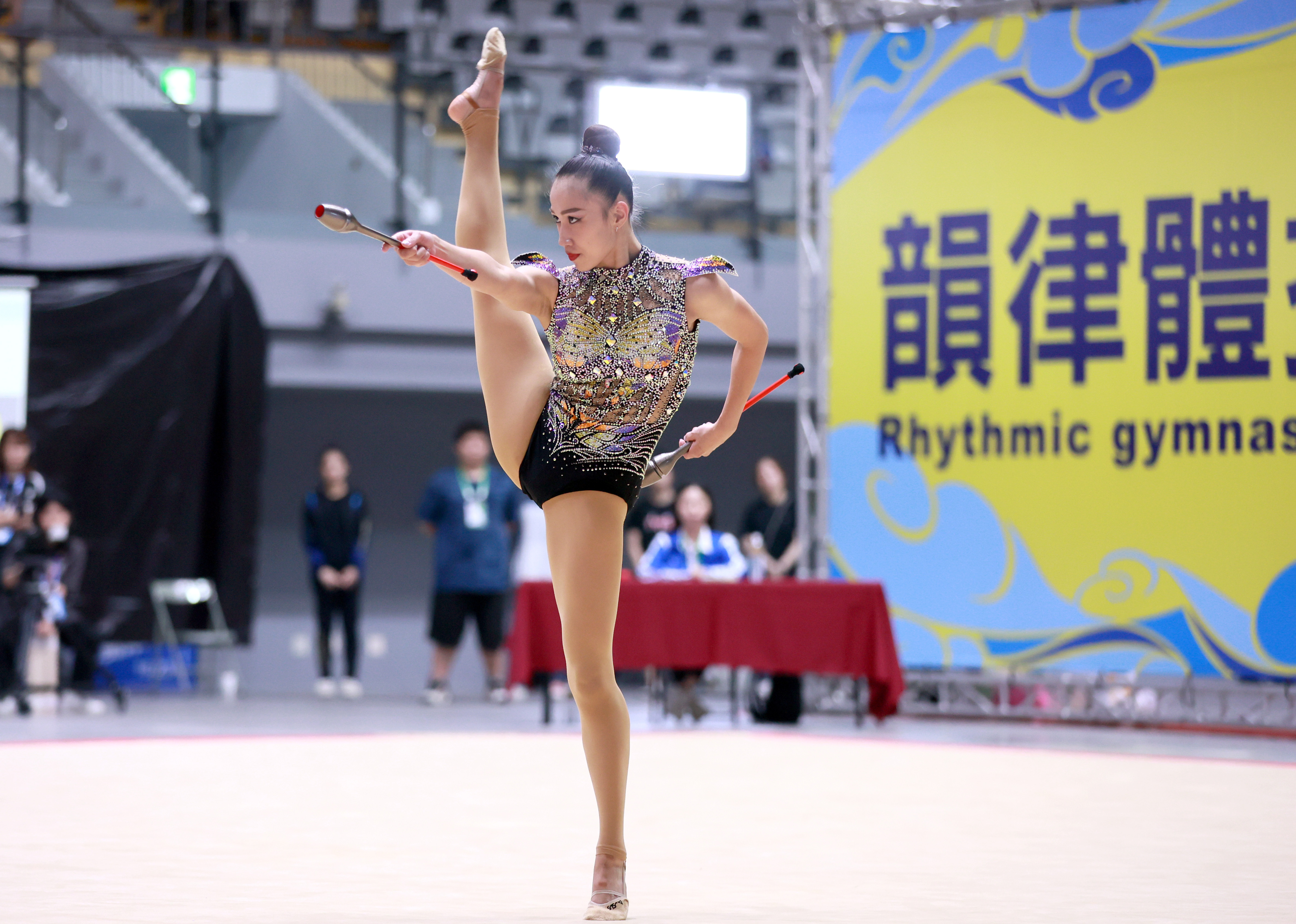 辛苦就會有自信,凡晞在全運動會韻律體操賽場上的精采表現。特約記者 郭運復攝影