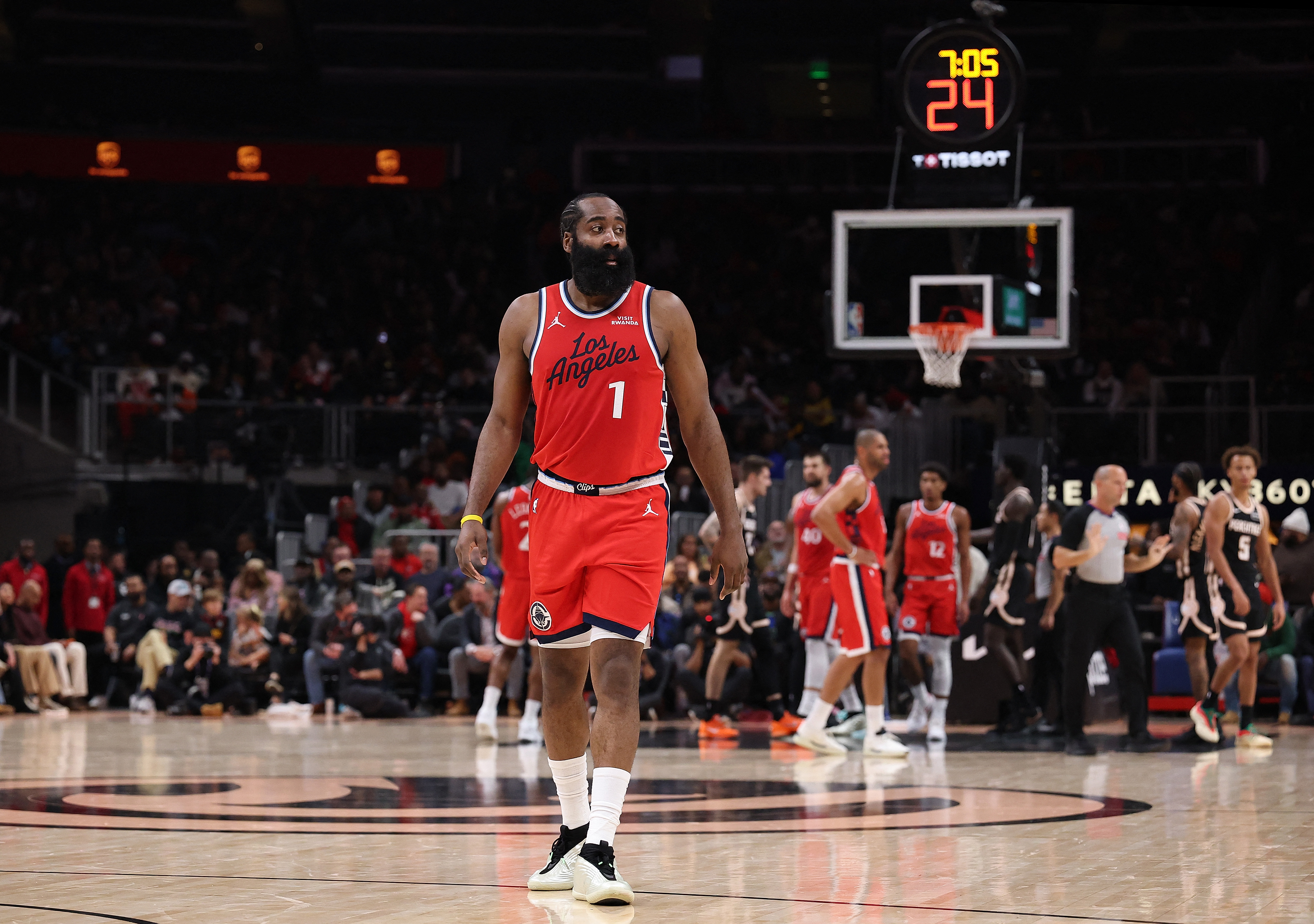 哈登(James Harden)在球隊失利下創下個人得分紀錄。法新社