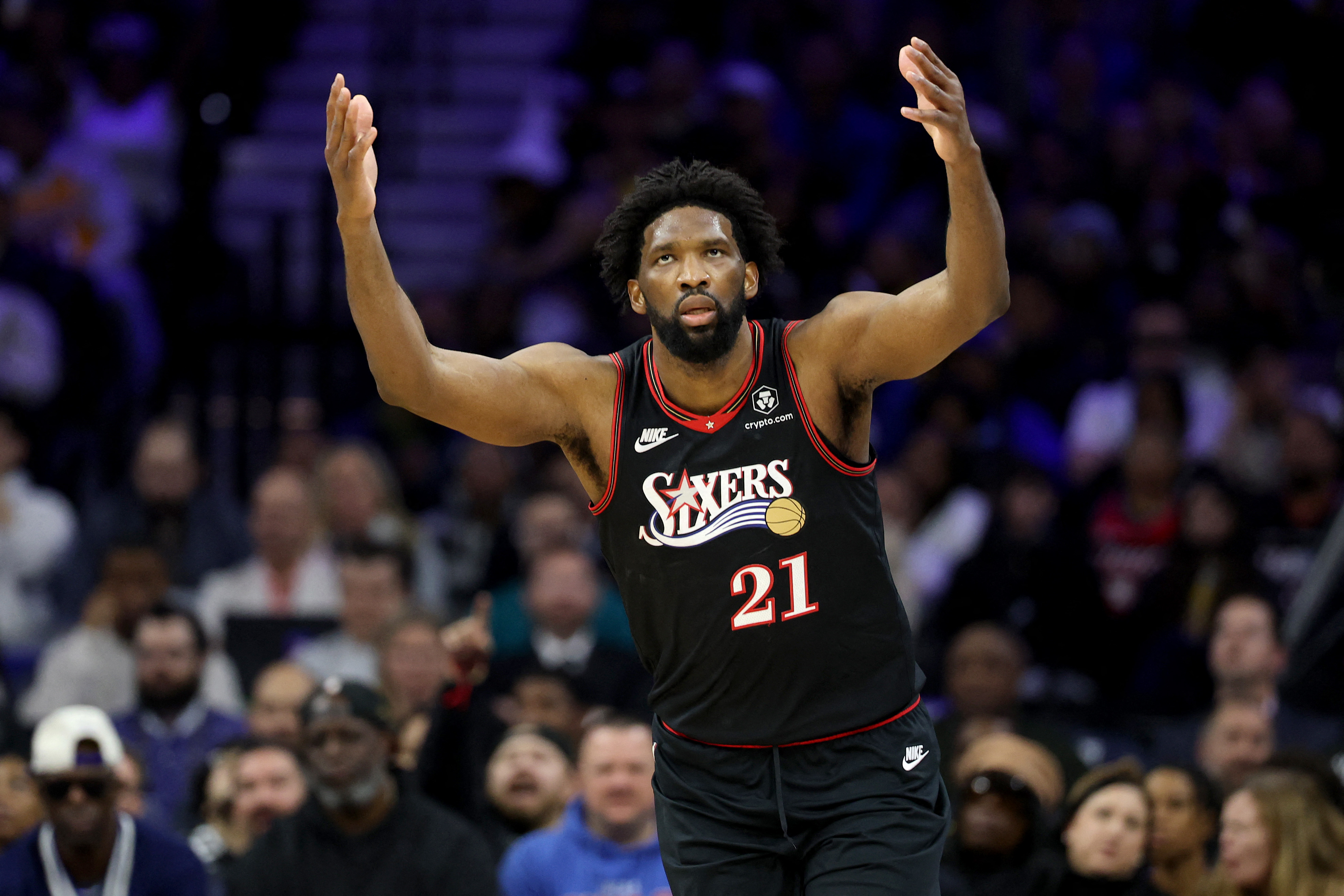 恩比德(Joel Embiid)轟出39分、9籃板的強勢表現。法新社