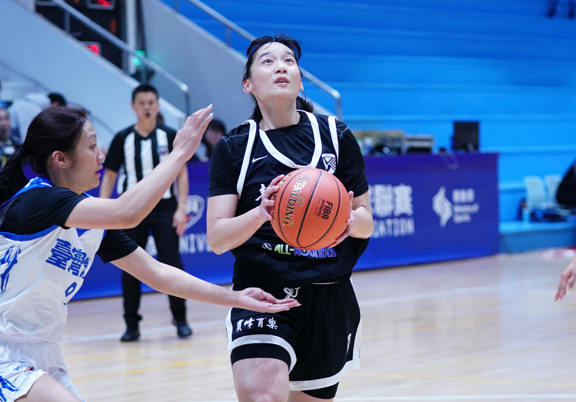 北市大學李育汶先發22分鐘16投中8,攻下生涯雙新高的18分13籃板及2抄截。大專體總提供