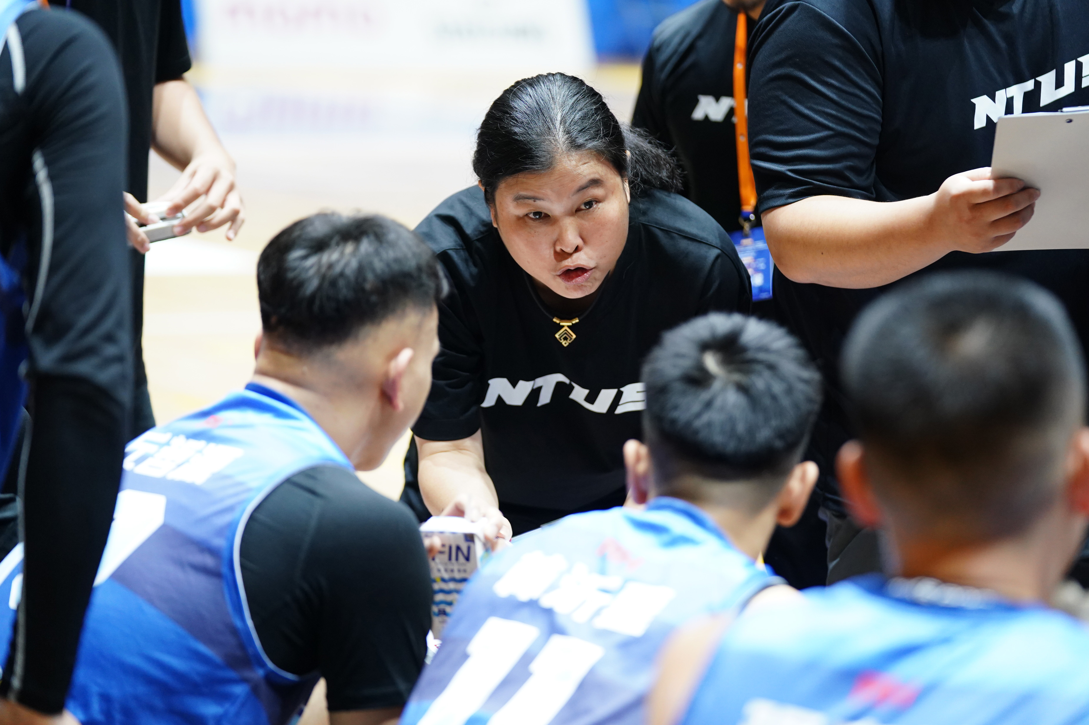 臺灣體大教練田本玉。大專體總提供