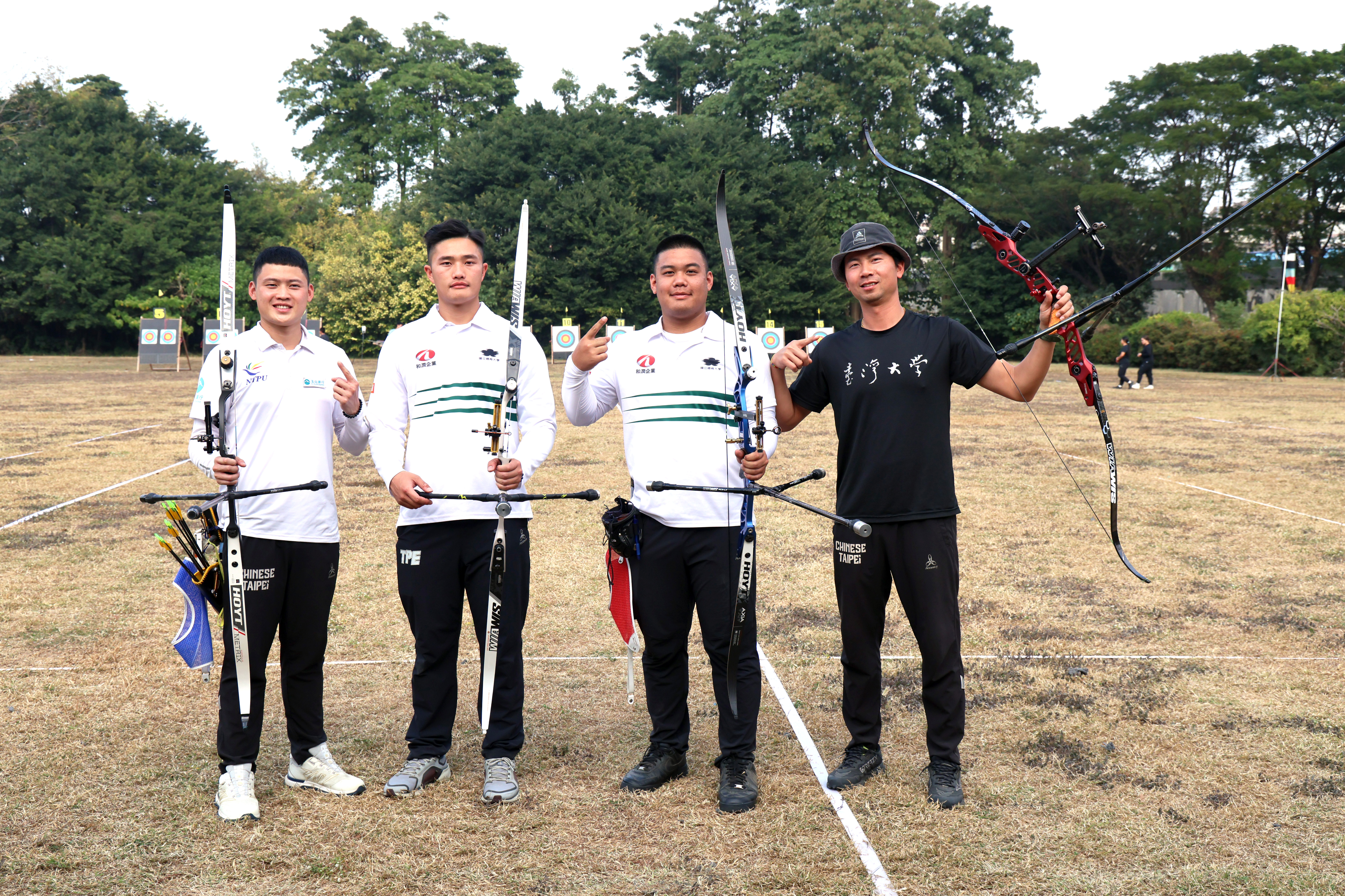 男子反曲弓4人名單湯智鈞(左起)、鄭祥輝、林子翔和魏均珩。中華民國射箭協會提供