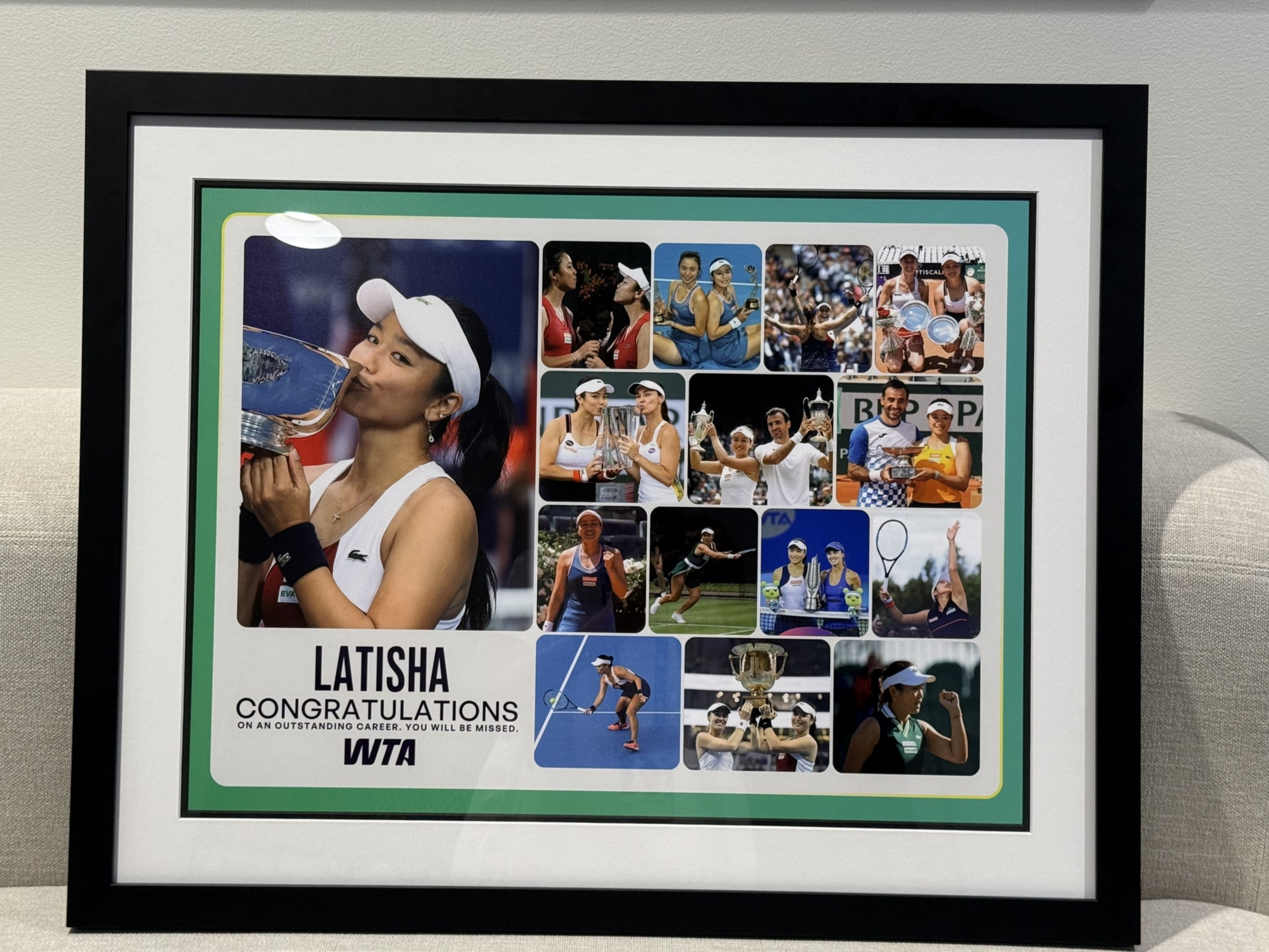 詹詠然於澳網正式退休Wta特準備退休禮物。Joyce Lau 提供