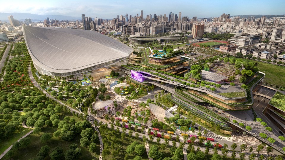 超巨蛋園區配置模擬圖示意圖圖片僅供參考。（圖:台中運動局提供）