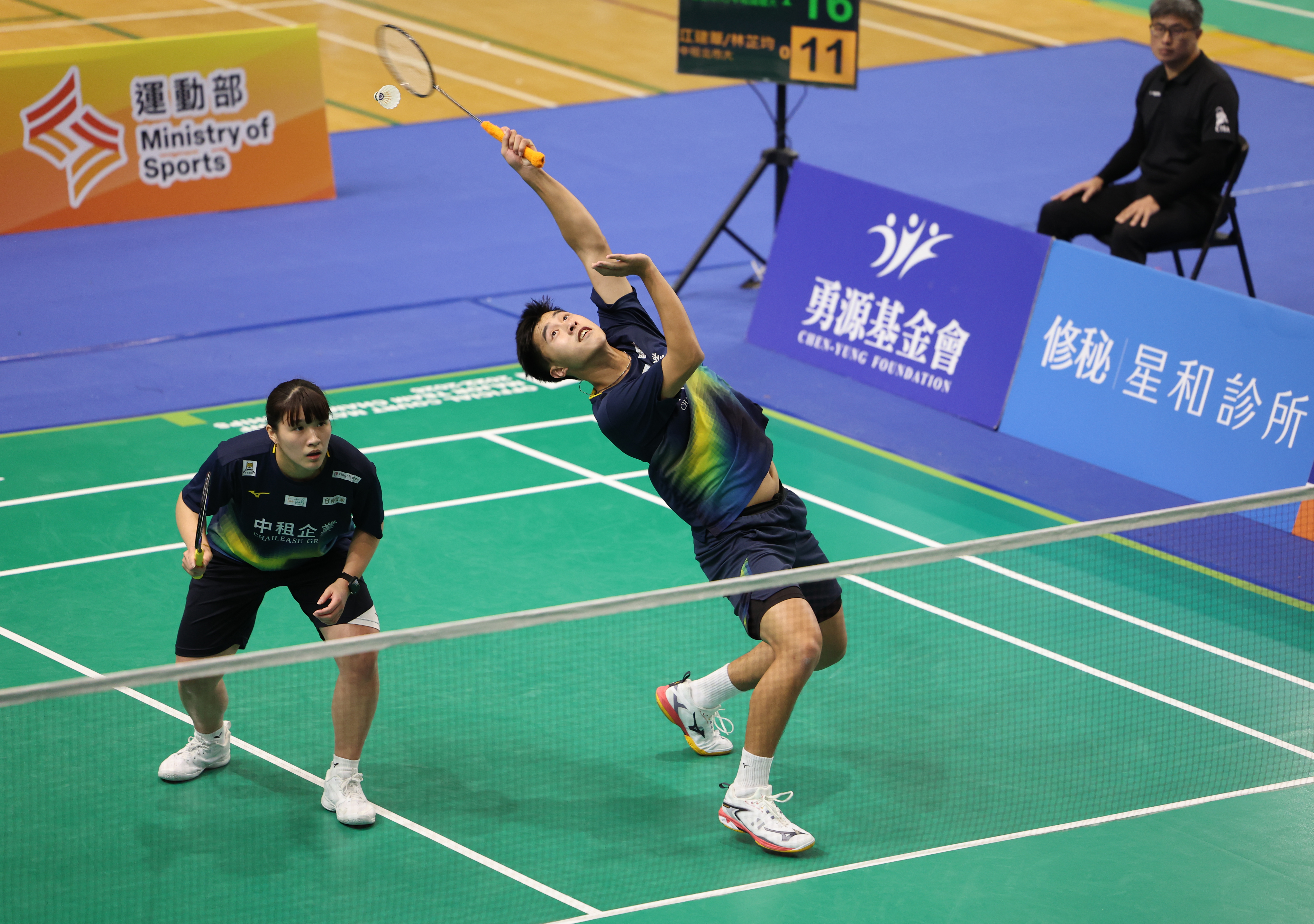 中租臨時組合楊筑云／楊博智打下冠軍後將各自與原搭檔配合。李天助攝