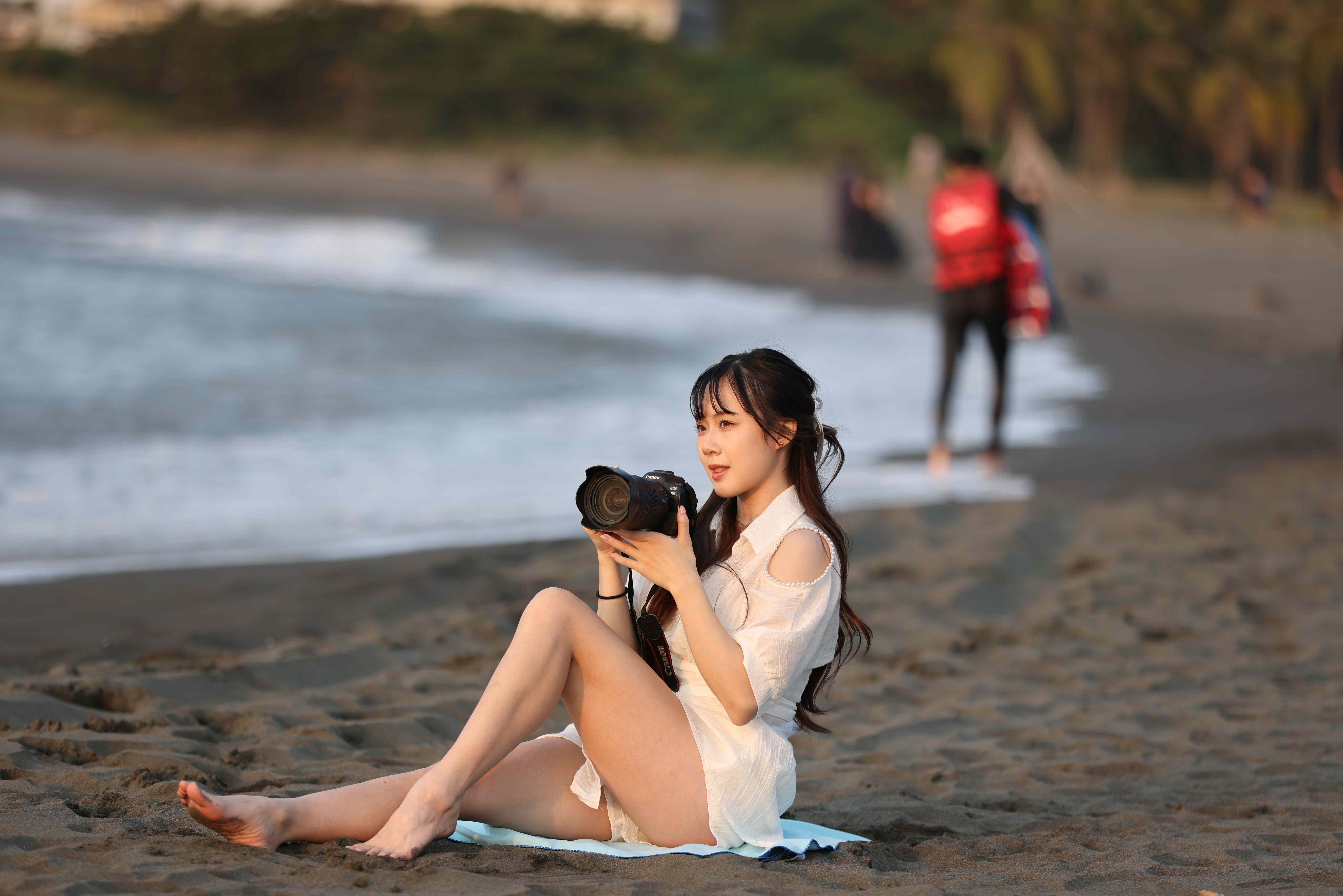 有空在海邊看日落放空，讓心情穩定。特約記者 郭運復攝影