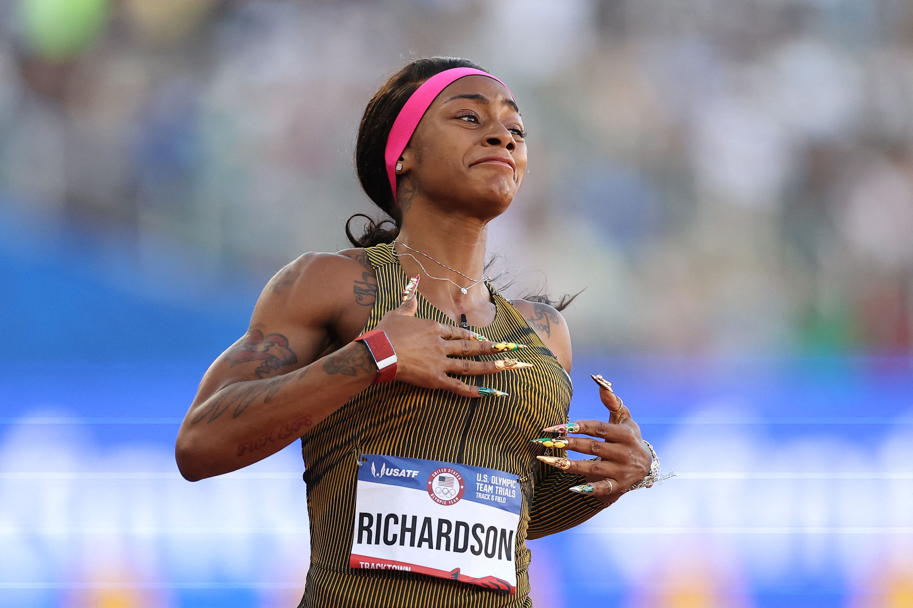 奧運短跑金牌得主、美國短跑天后理查森(Sha'Carri Richardson)又出事了! 法新社
