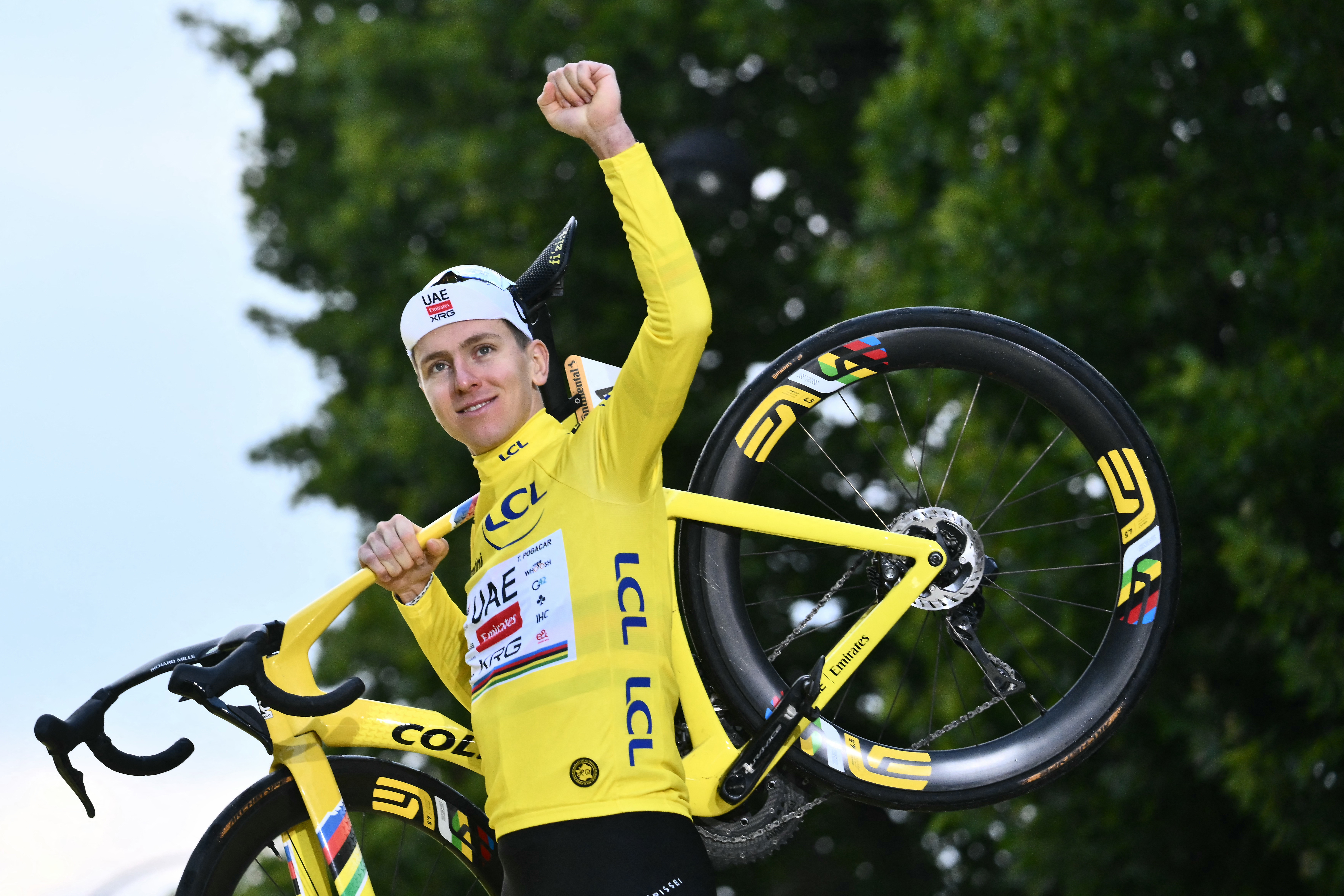 去年環法由由斯洛維尼亞自由車明星波加查（Tadej Pogačar）第四度奪冠。法新社