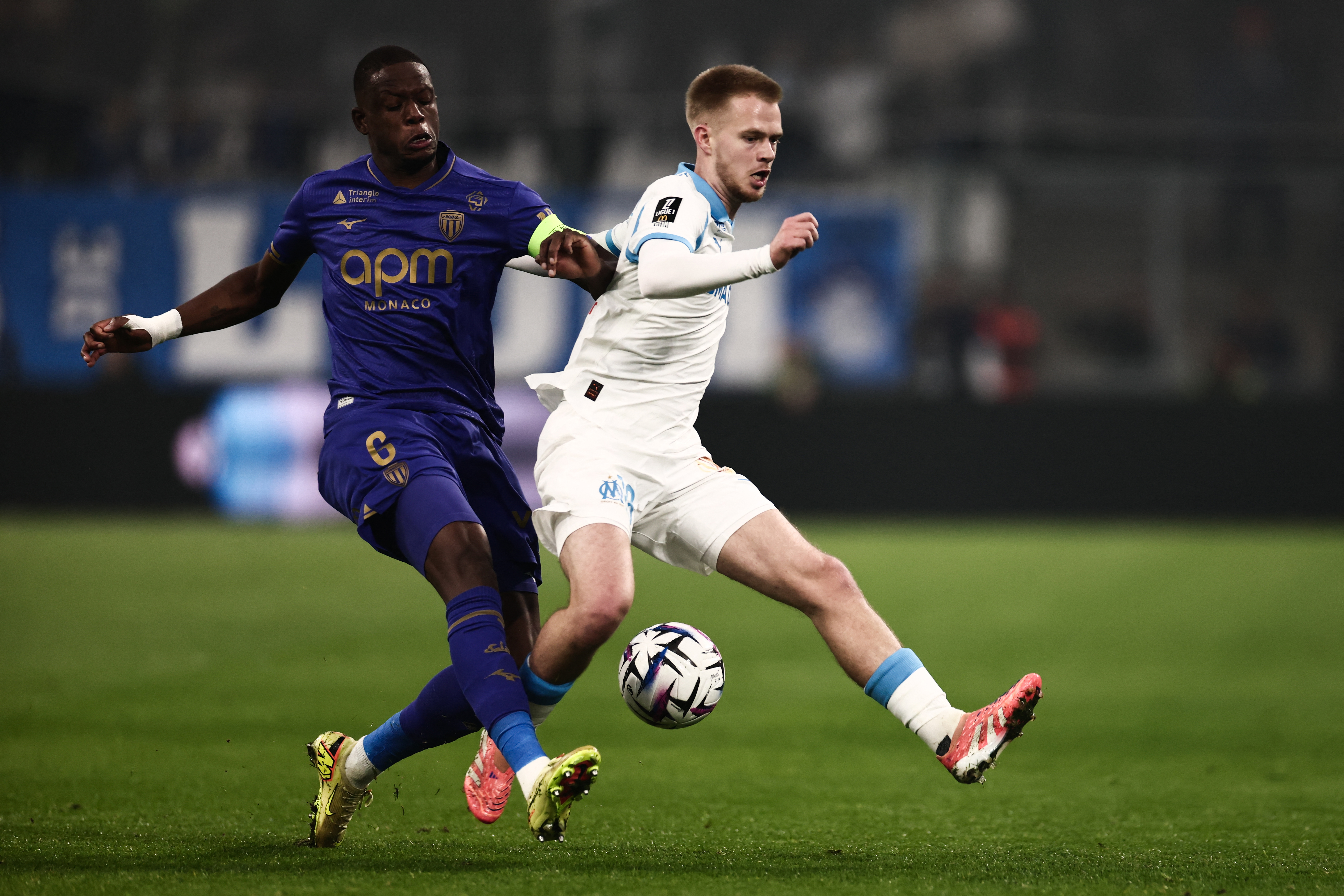 摩納哥(左)這次對上排名第5的里昂,歷史上可是佔盡上風。近2次交手,摩納哥全勝。法新社