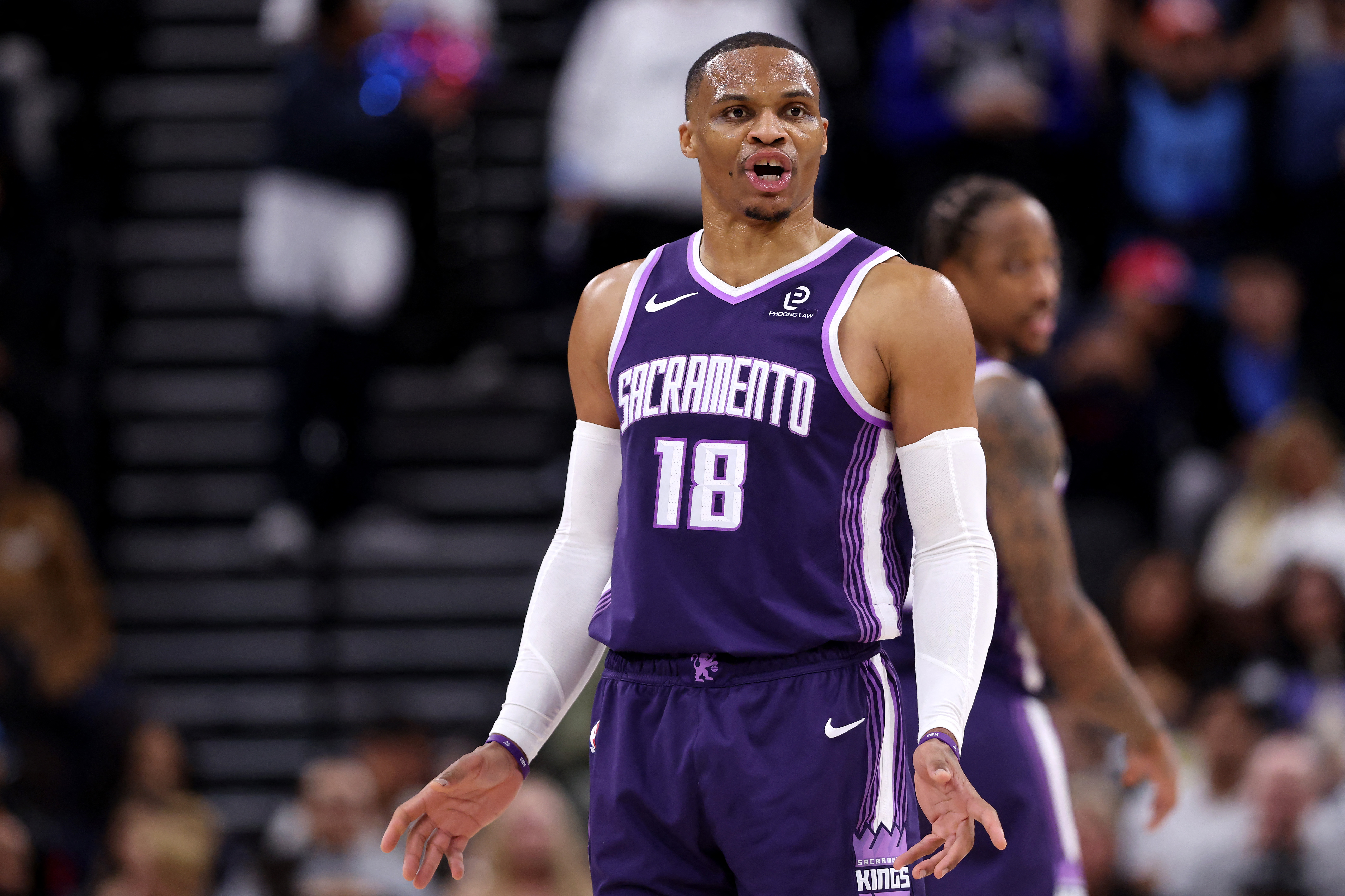 威斯布魯克（Russell Westbrook）此役攻下全隊次高17分。法新社