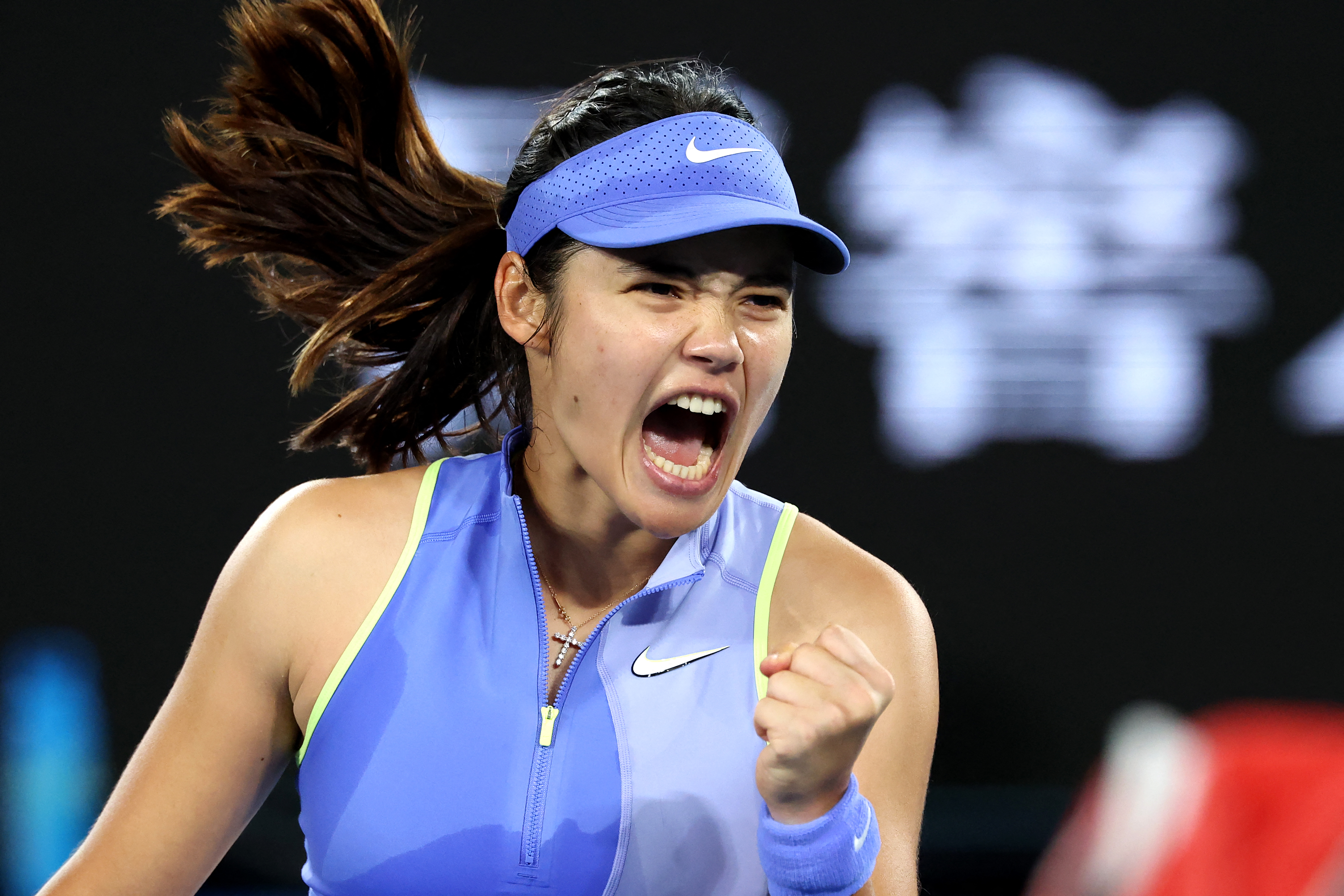 2021年美網冠軍、英國網球甜心拉杜卡努（Emma Raducanu）晉澳網第二輪。法新社