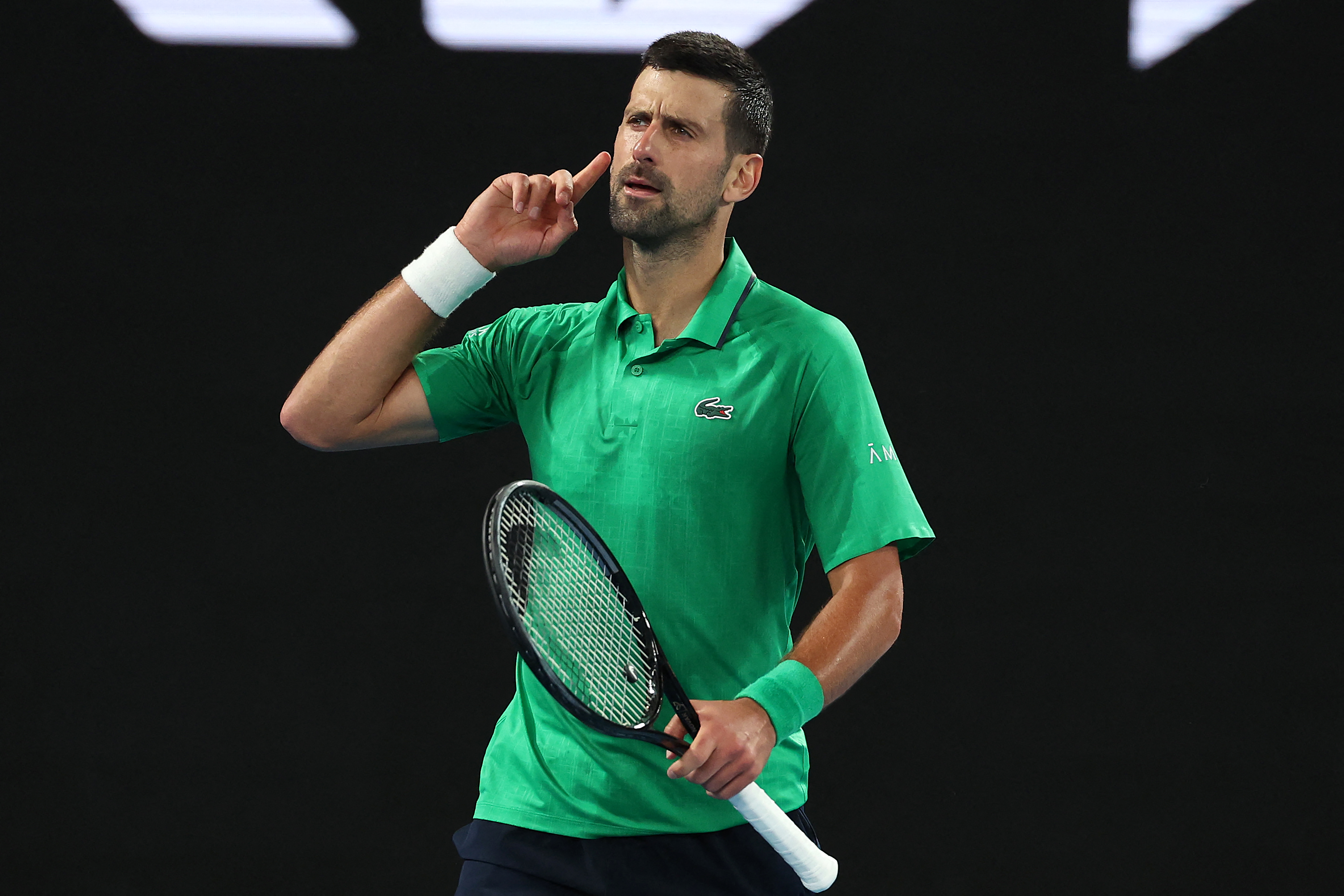 前世界球王喬科維奇 (Novak Djokovic) 成澳網史上最年長的決賽球員。法新社