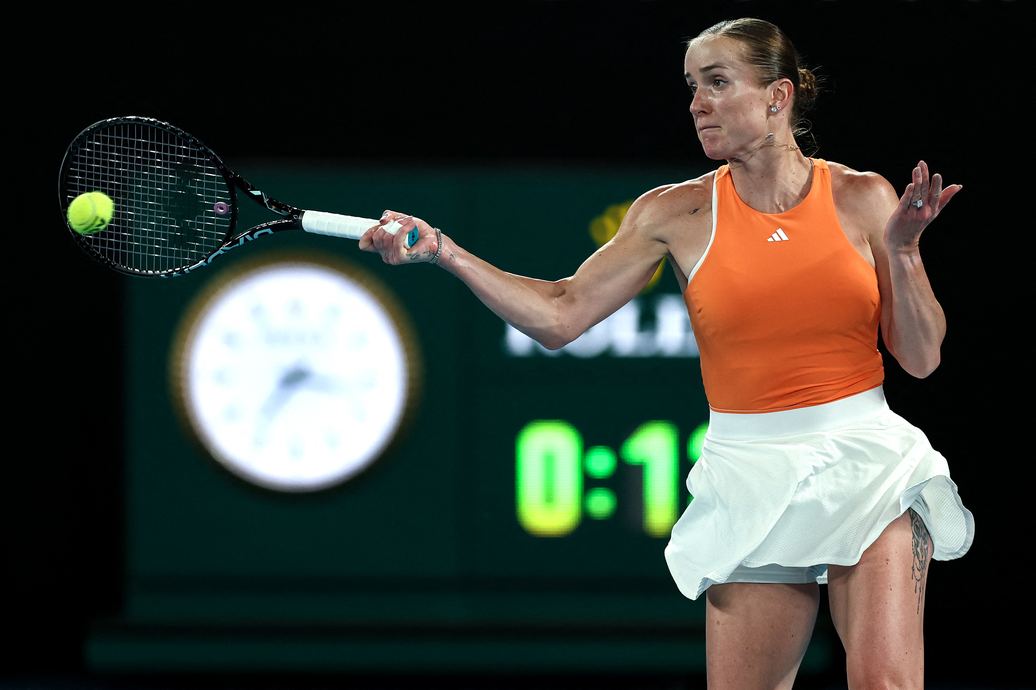 31歲媽媽球星絲薇托莉娜首晉澳網女單4強。法新社