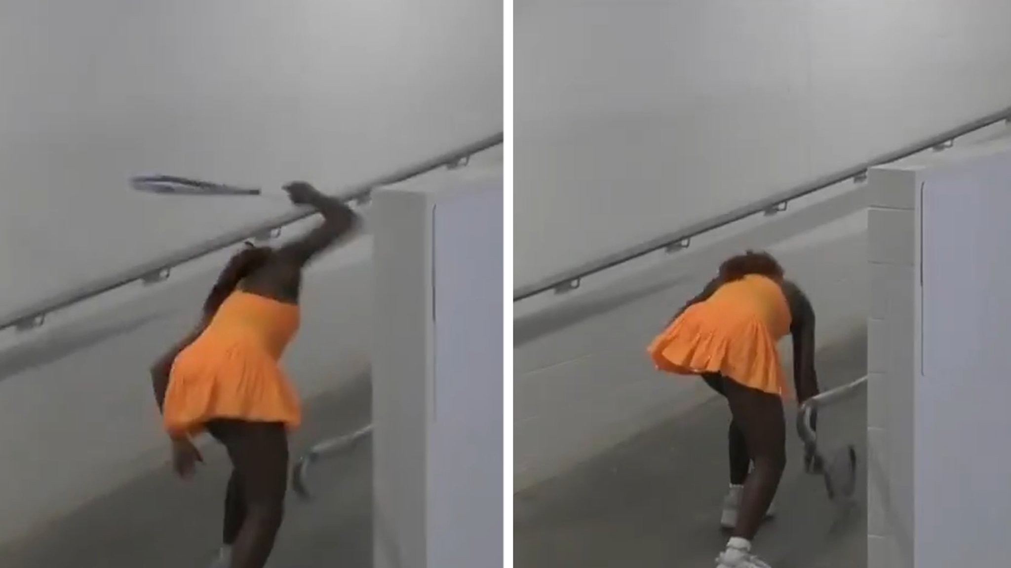 美國網球新星高芙(Coco Gauff)因落敗後摔拍事件被外流而成焦點。摘自TMZ推特