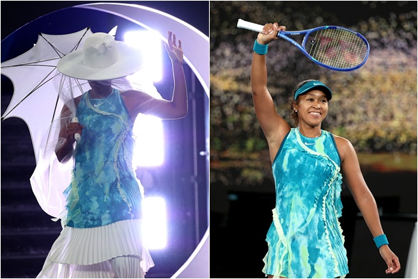 大坂直美把澳網當做時裝秀，但比賽卻差一點搞砸。合成照片