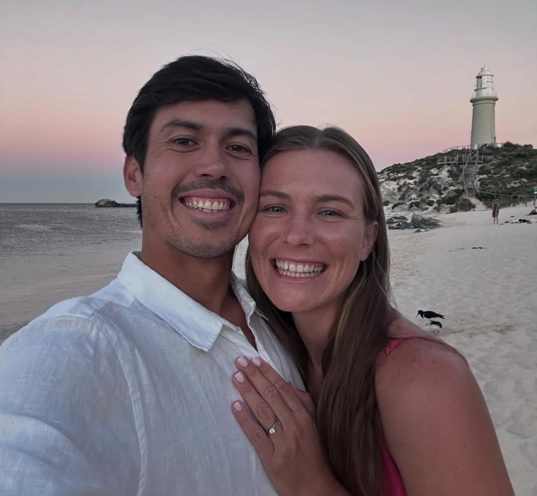 已經訂婚的夫妻檔庫伯勒（Jason Kubler，左）與英格利斯（Maddison Inglis）雙雙打進澳網會內賽。摘自庫伯勒IG