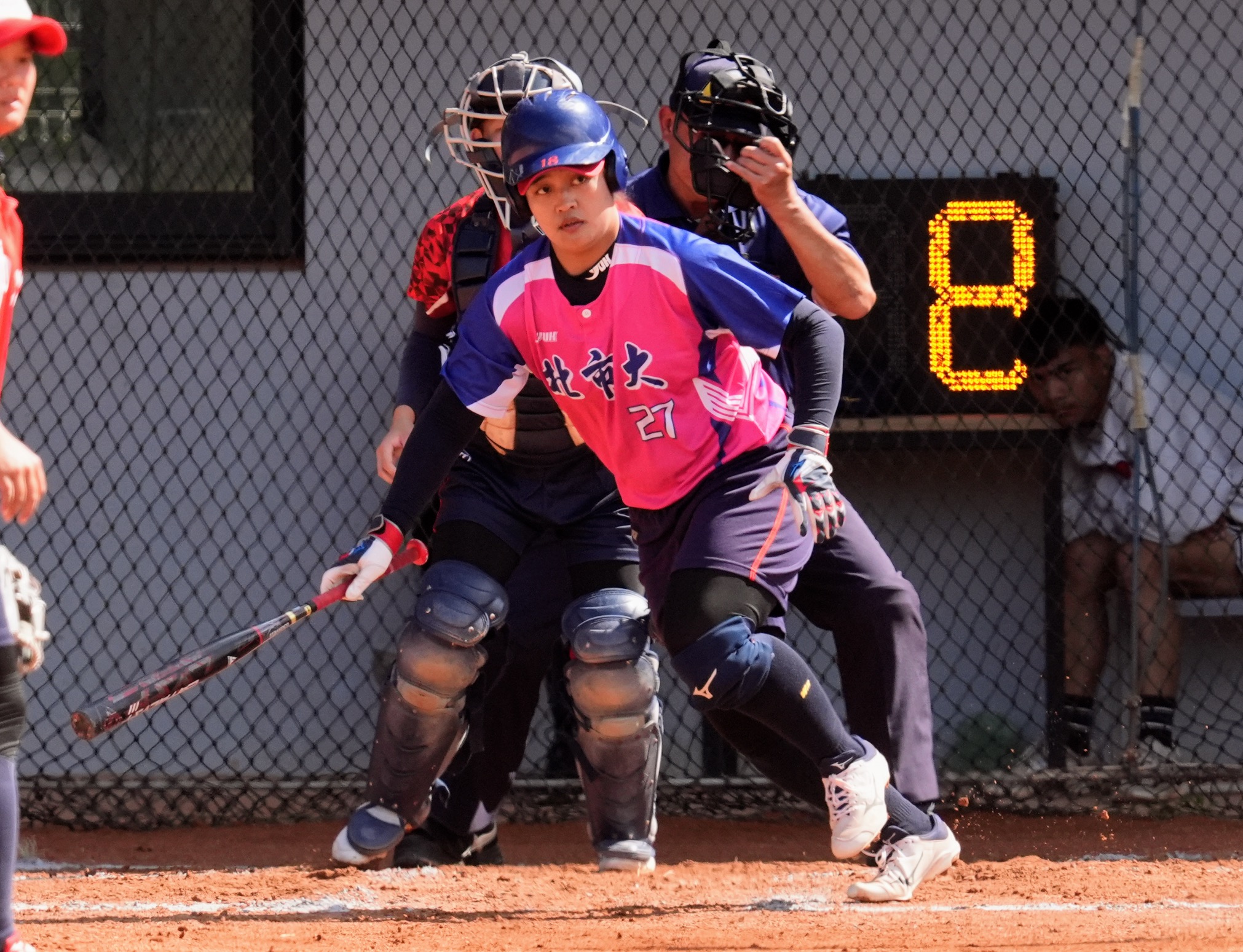 林家蕾耐心選球熬到致勝保送。大專體總提供