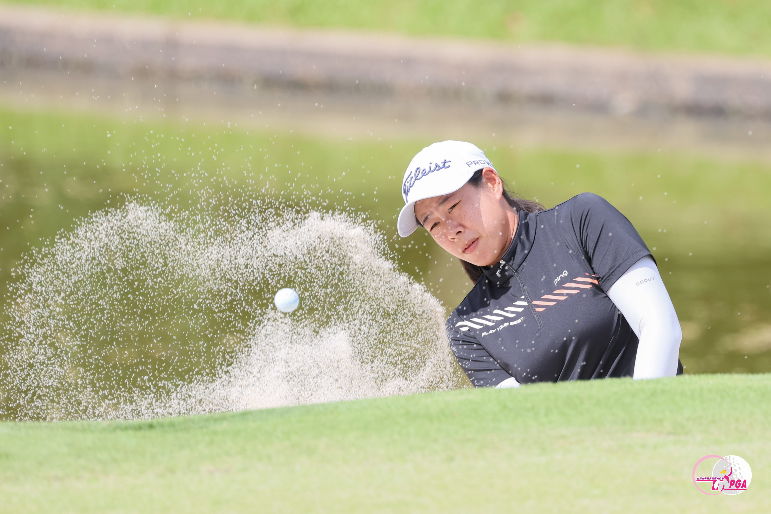 黃靖以兩回合總桿139桿-5暫居第二名。Tlpga提供／葉勇宏攝