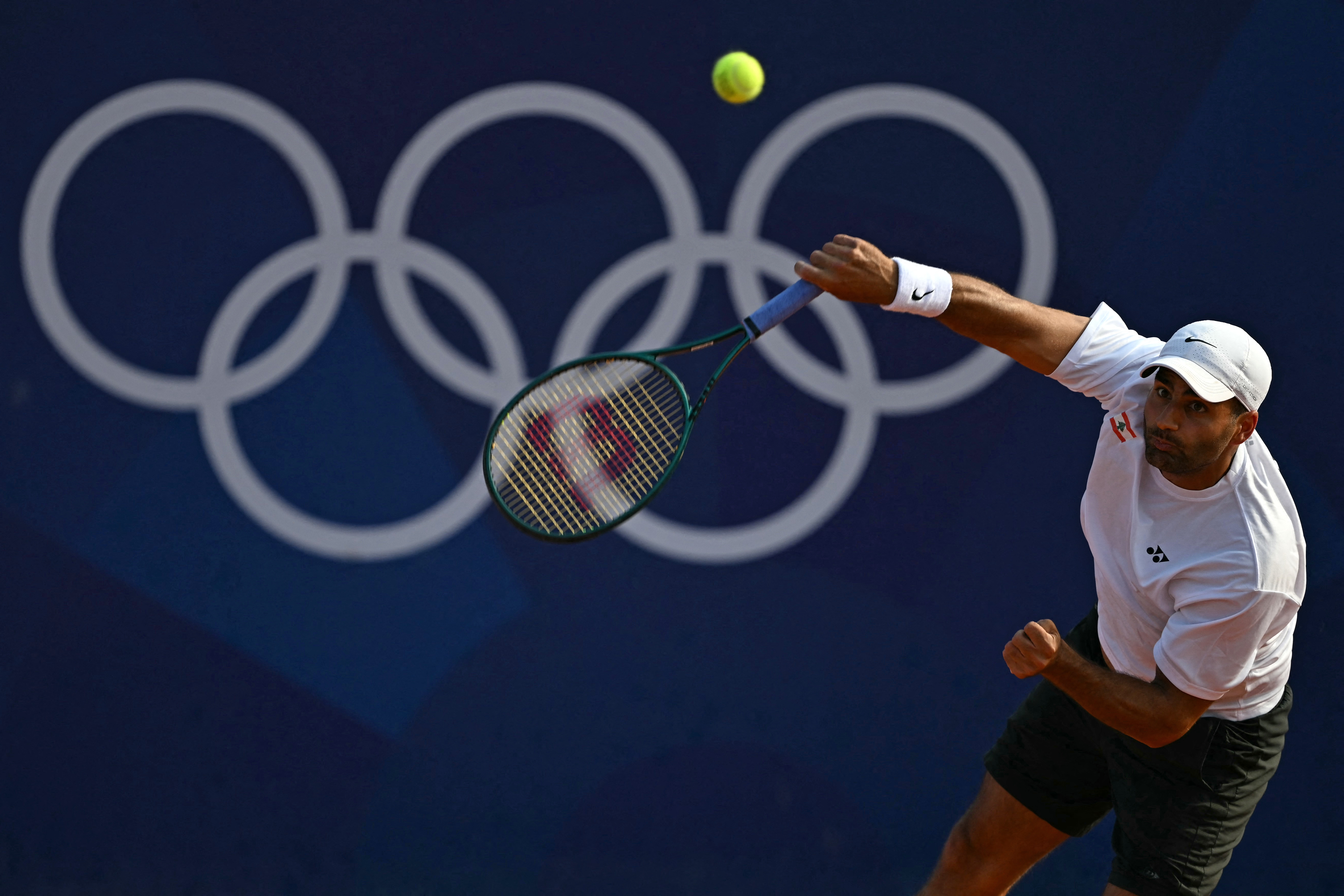 Benjamin Hassan是第一位站上奧運網球的黎巴嫩球員。法新社