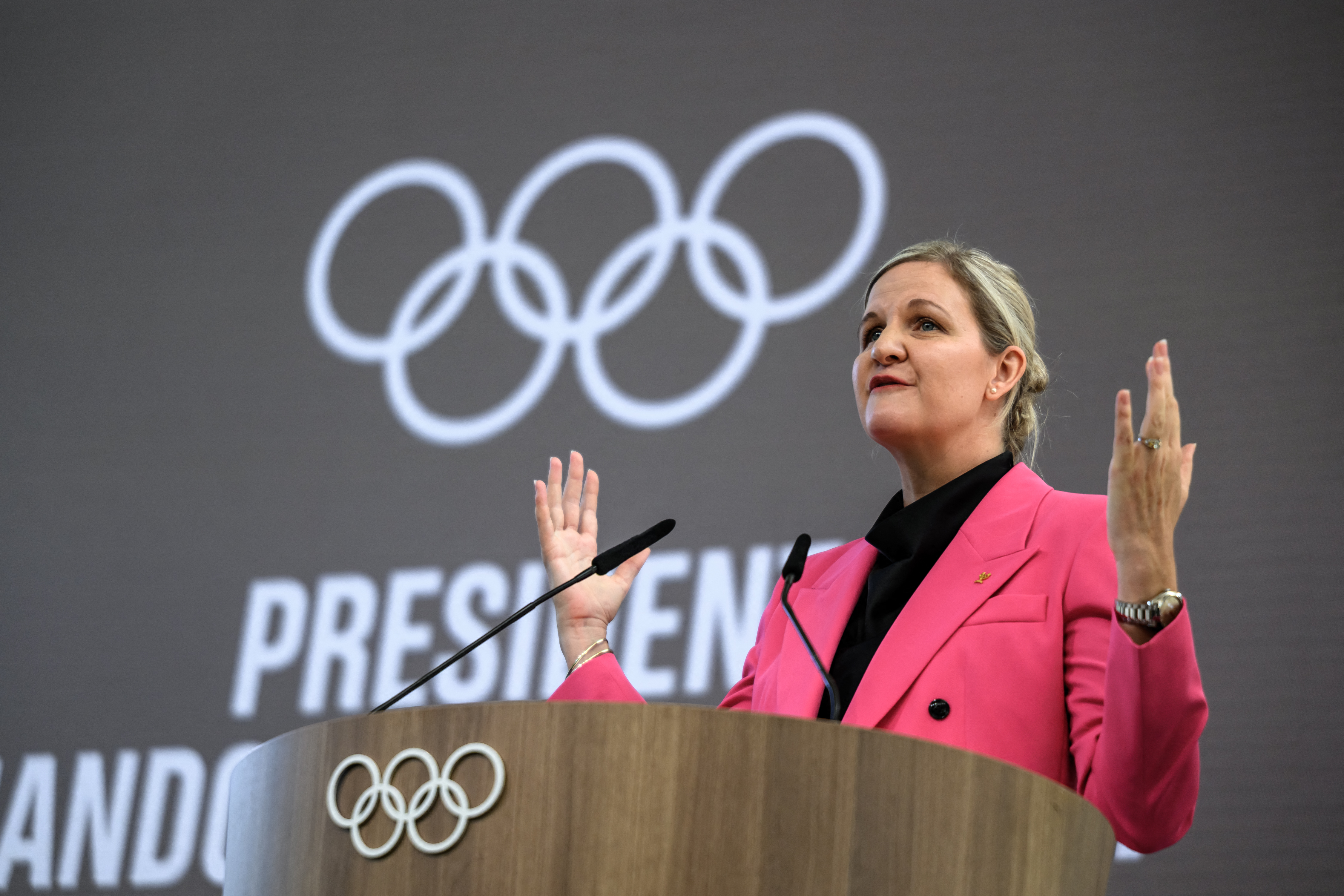 新任國際奧會主席考文垂（Kirsty Coventry）改革申辦奧運制度。法新社