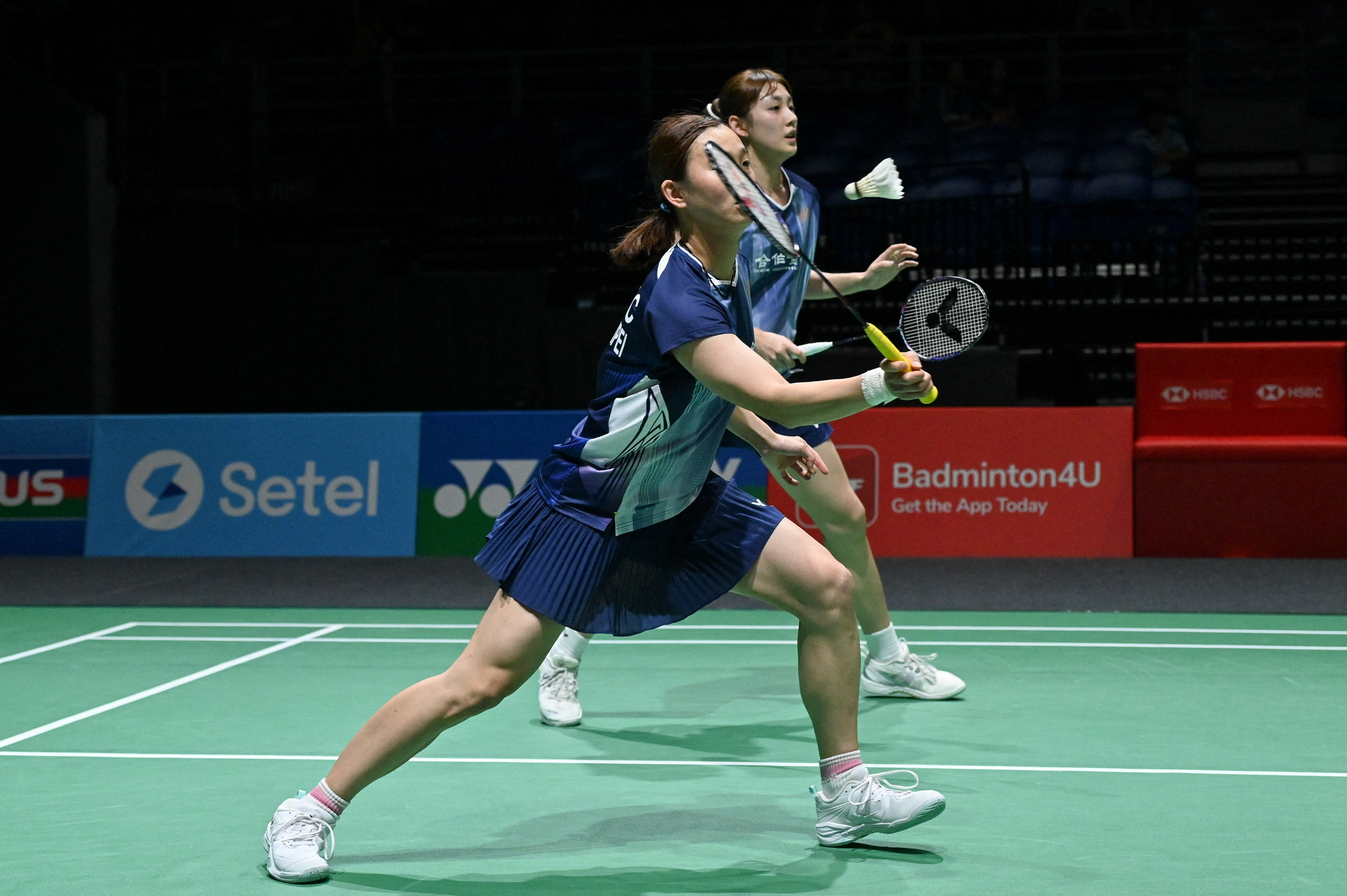 許雅晴／宋祐媗為台灣拿下對南韓的唯一1勝。法新社