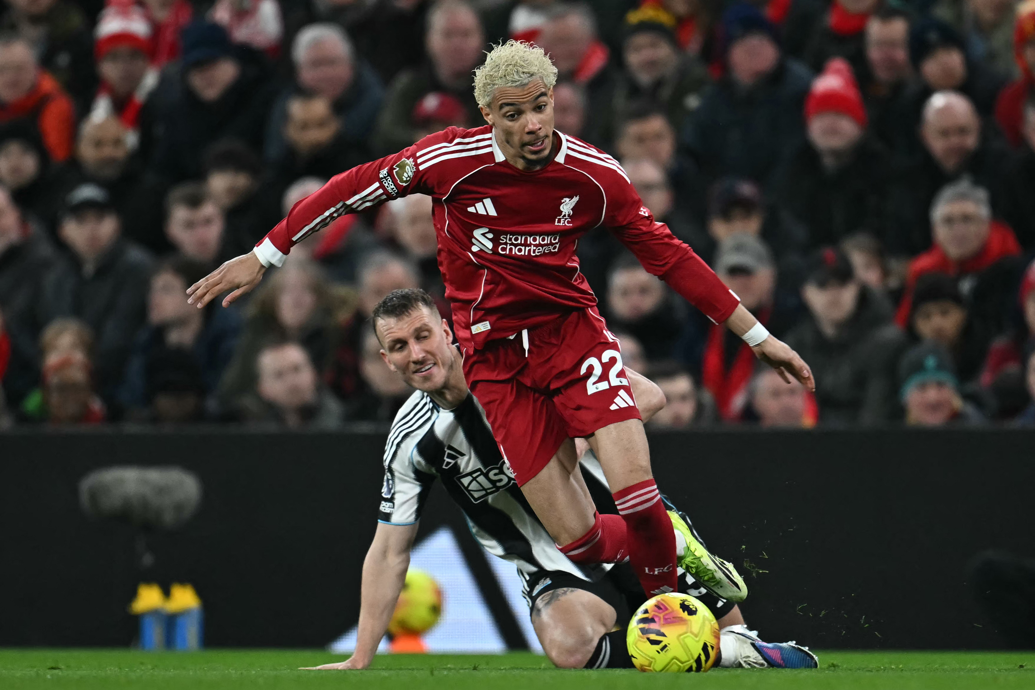 利物浦核心前鋒埃基蒂克 (Hugo Ekitike) 近期腳風正順。法新社