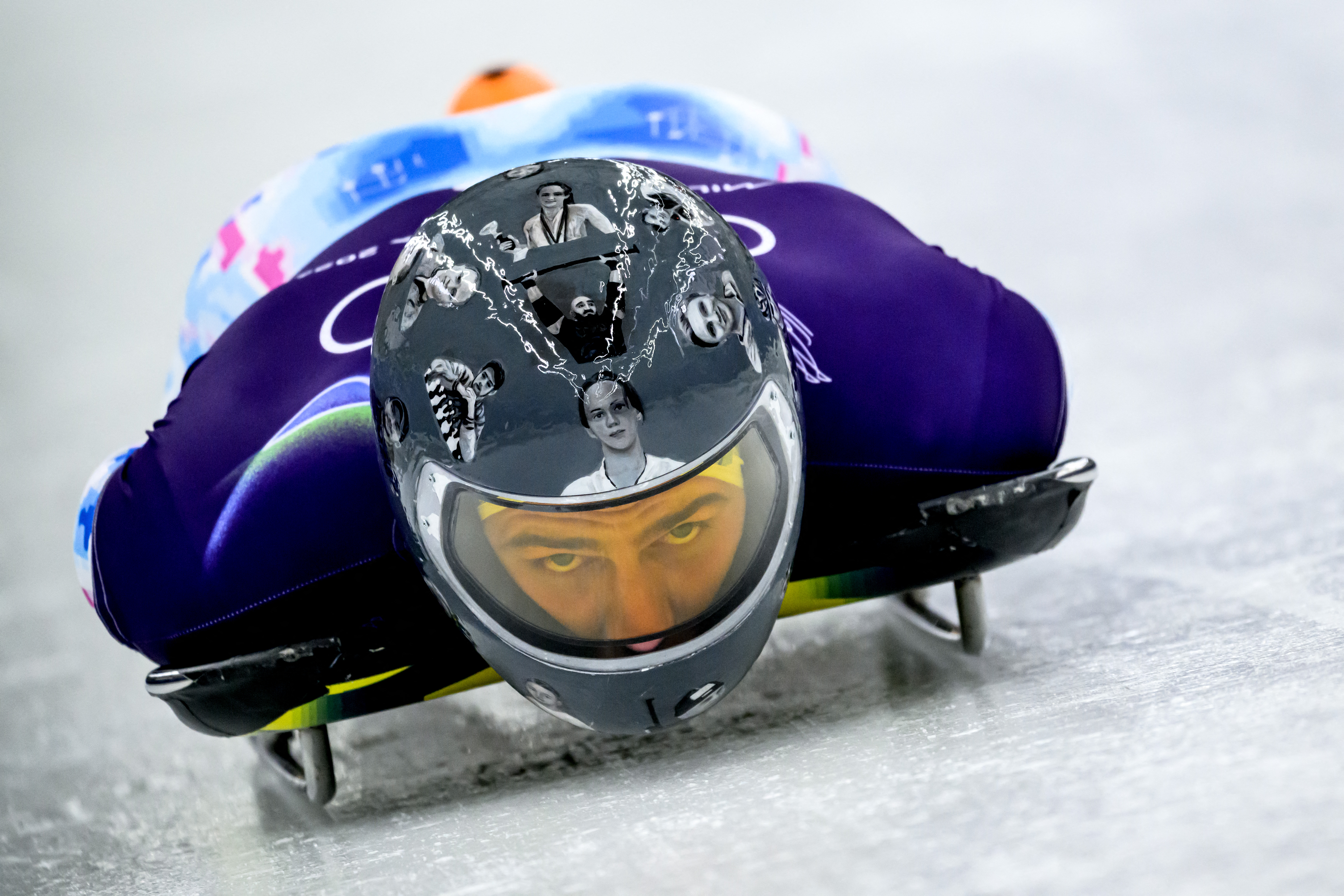 烏克蘭空架雪車選手赫拉斯克維奇（Vladyslav Heraskevych）「戰爭遇難者頭盔」成焦點。法新社