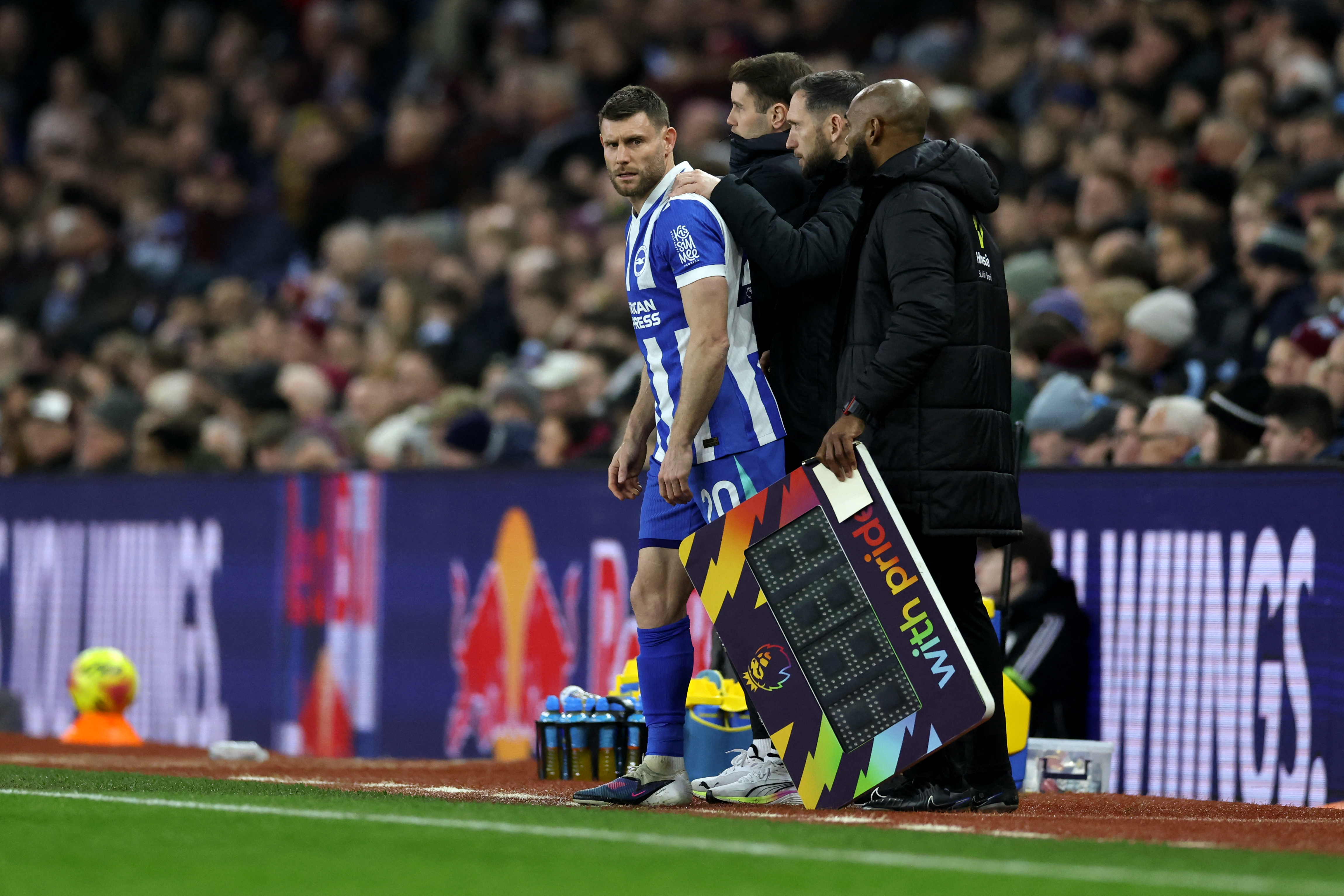 布萊頓的40歲老將米爾納（James Milner）創下英超出賽紀錄。法新社