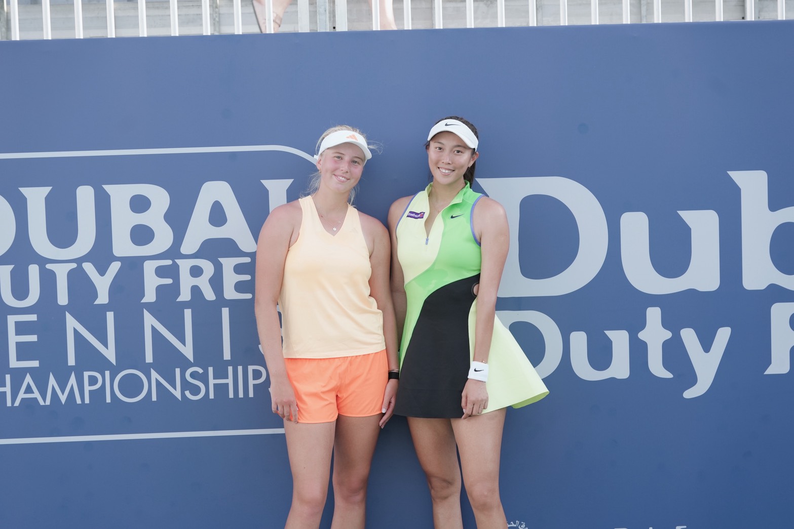 台灣職網女將詹皓晴／陶森(Clara Tauson，丹麥)組合今在屬WTA1000系列的杜拜網球錦標賽女雙8強止步。劉雪貞提供