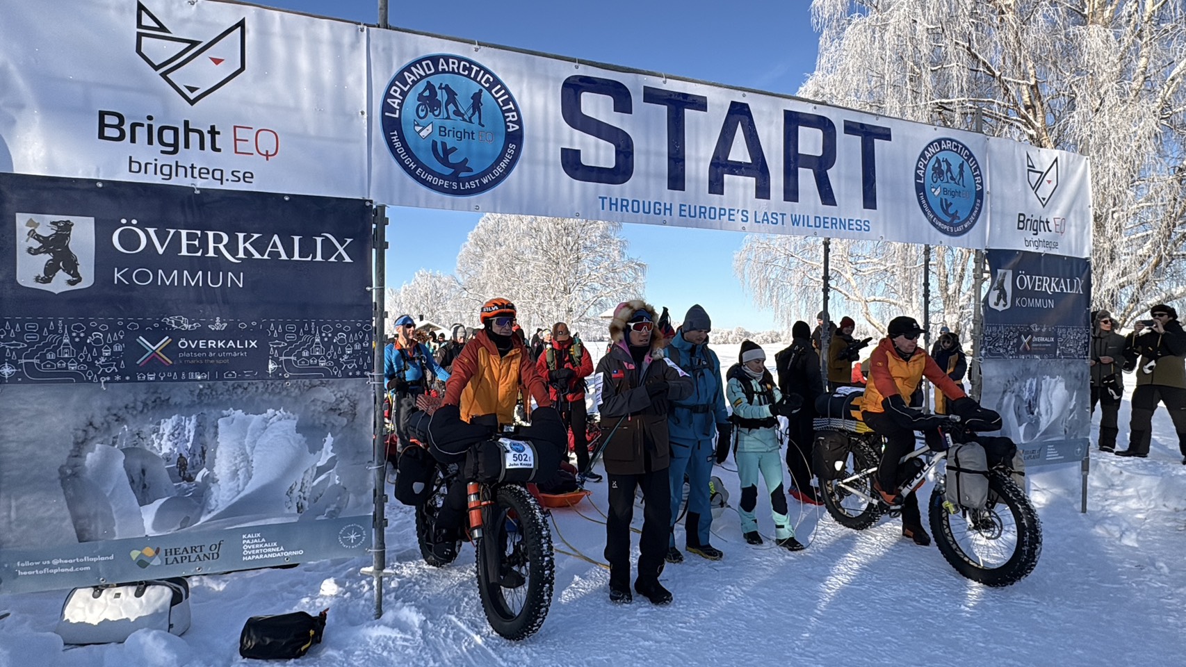 瑞典拉普蘭185公里極地橫越賽起跑。陳彥博提供