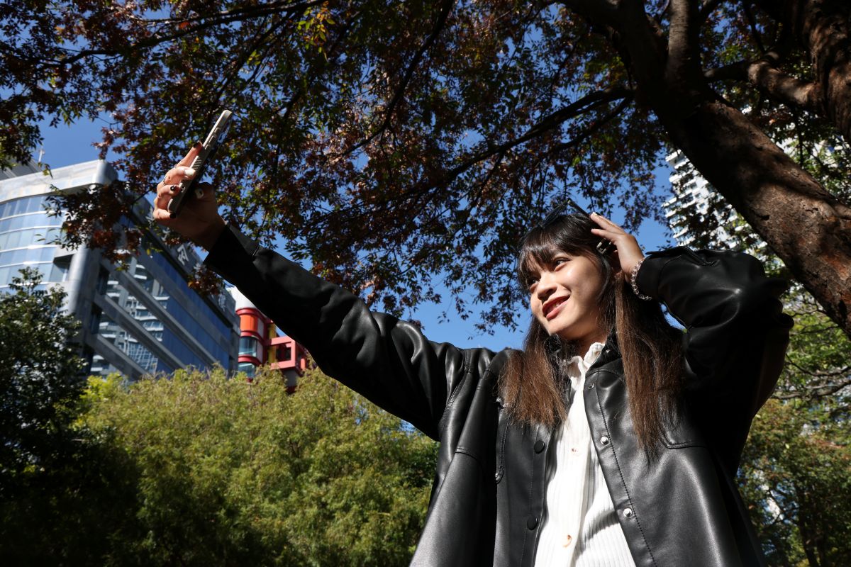 王靖蓉隨時記錄自己的美好。特約記者 郭運復攝