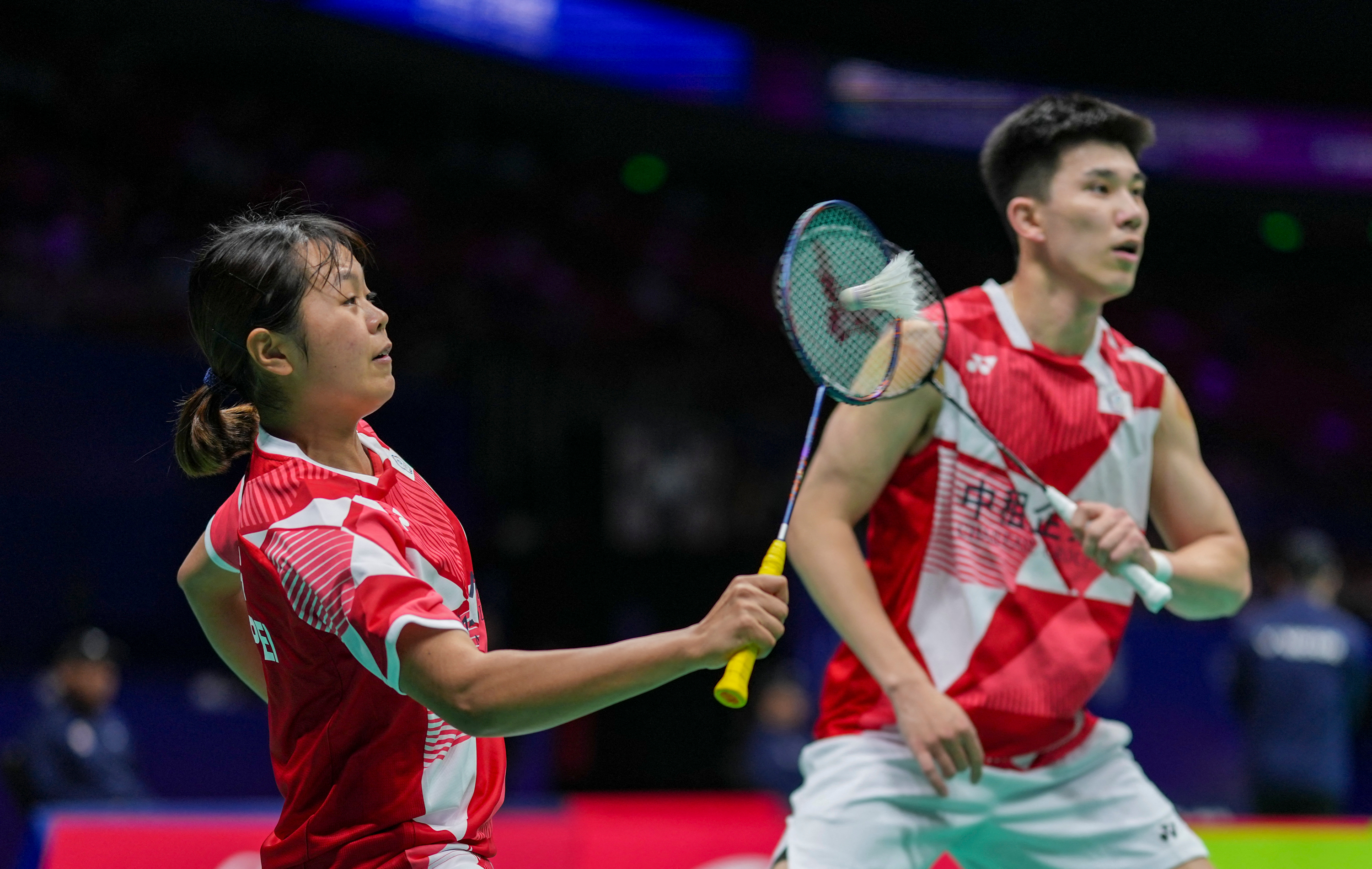 中租葉宏蔚／詹又蓁組合成功打進全英賽混雙4強。法新社