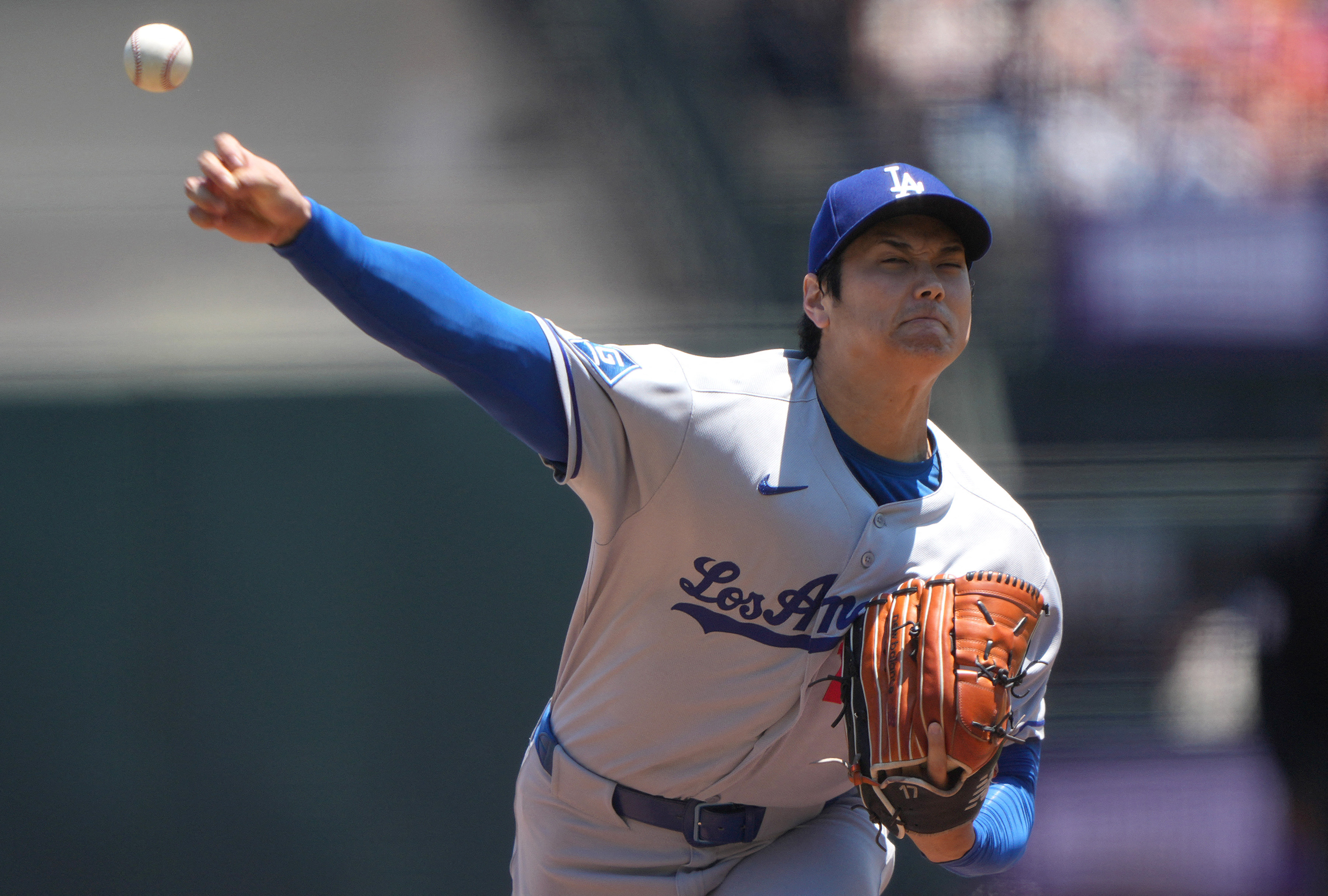 洛杉磯道奇球星大谷翔平總算在今天解禁二刀流。法新社