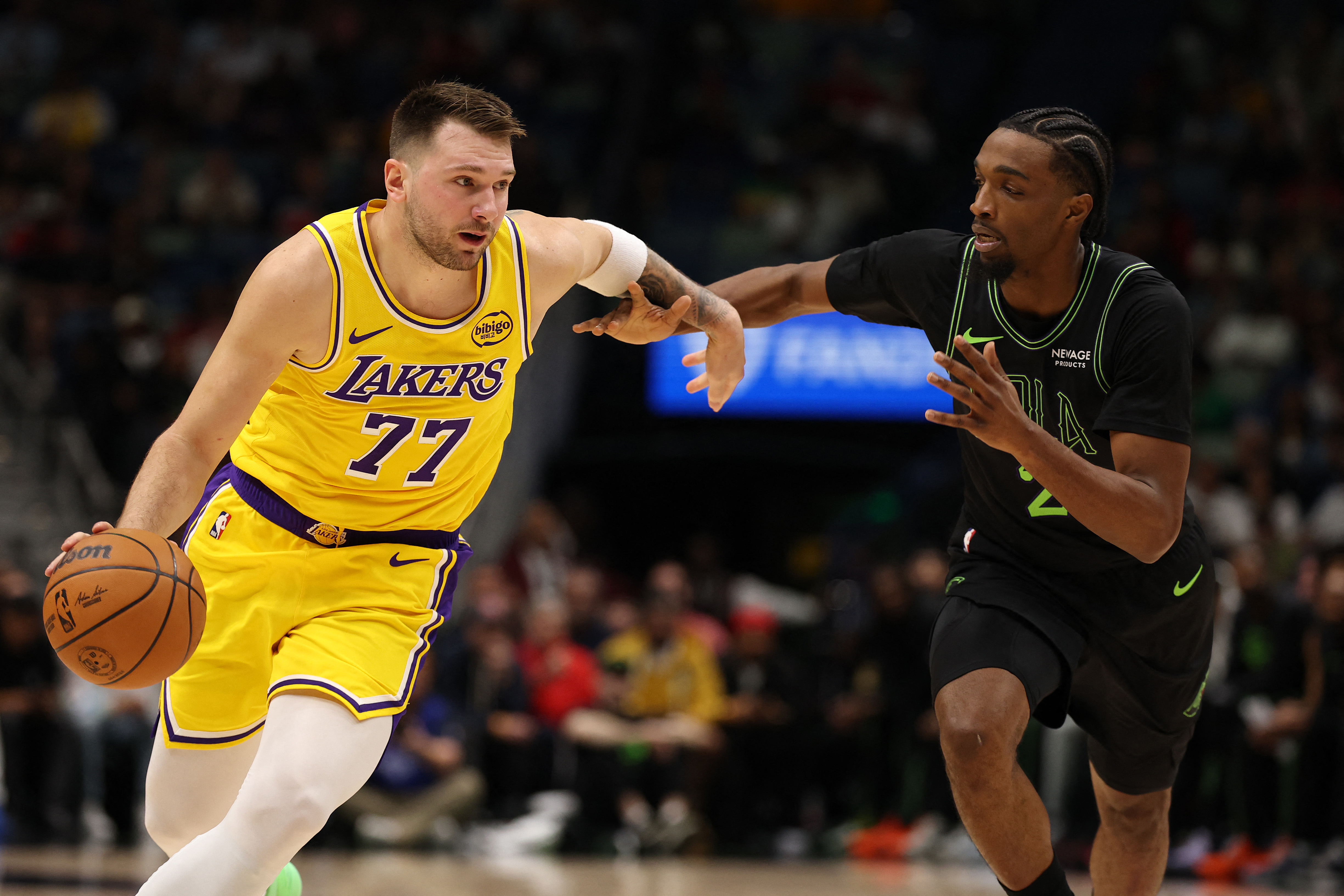 湖人當家球星唐西奇奇（Luka Doncic），現在卻傳出傷病問題。法新社