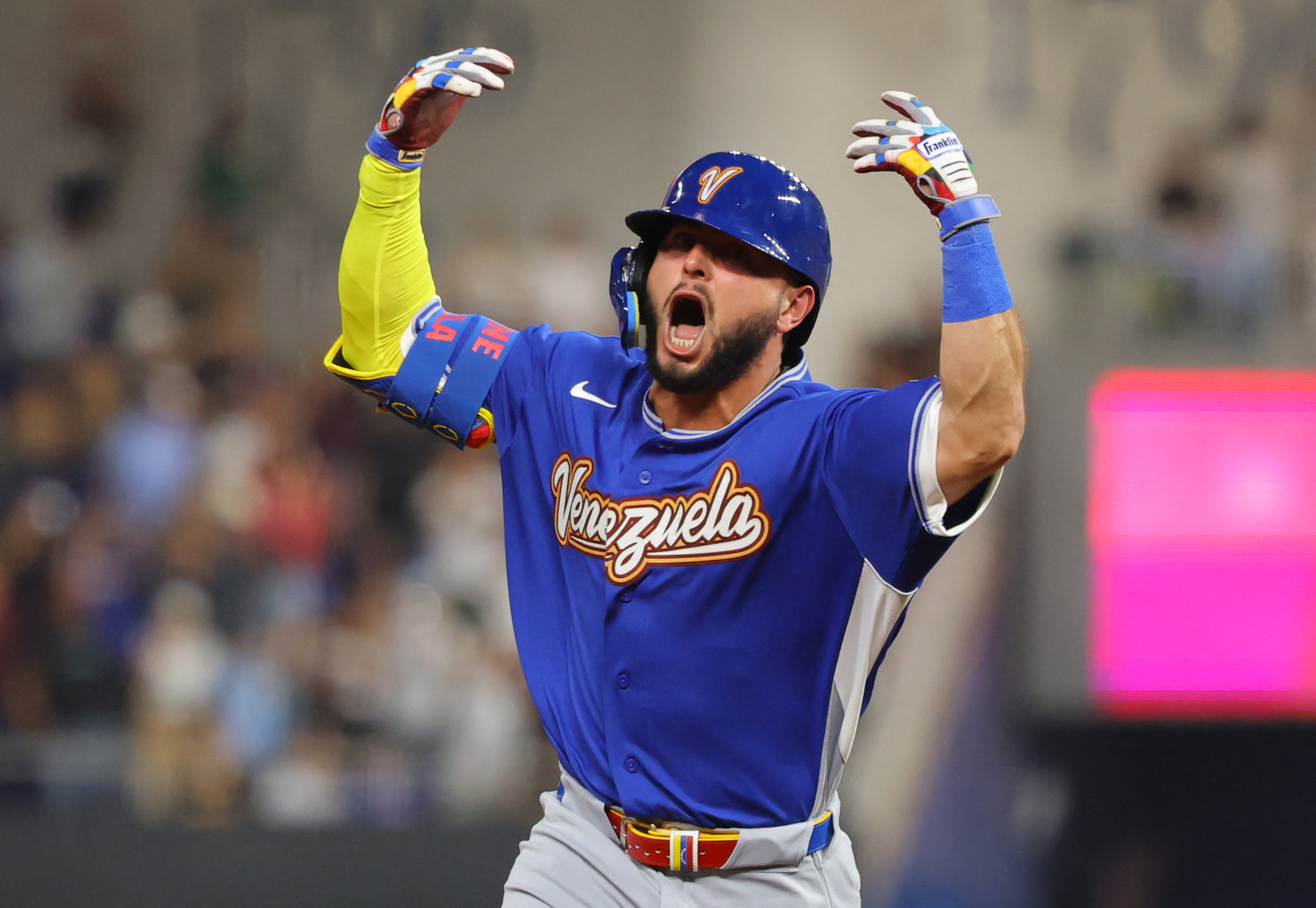 委內瑞拉的阿布瑞尤（Wilyer Abreu）強打能力爆發。法新社