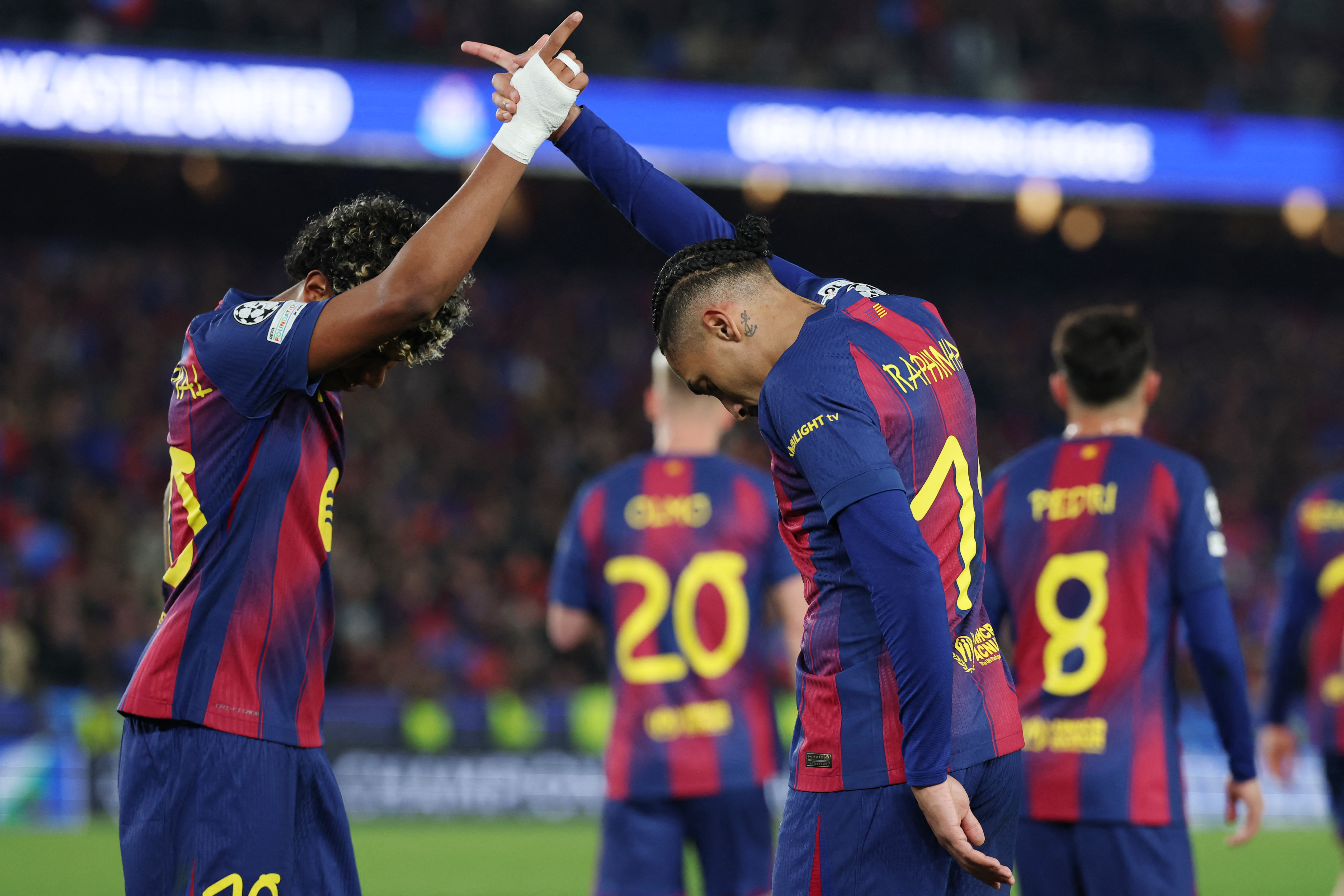 巴塞隆納大勝紐卡索晉級8強。法新社