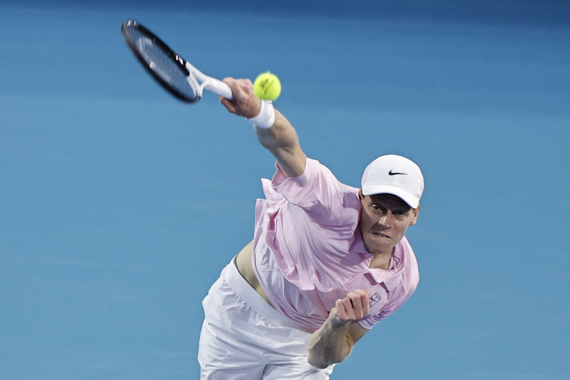 世界排名第2的義大利球星辛納（Jannik Sinner）成功晉邁阿密大師賽決賽。法新社