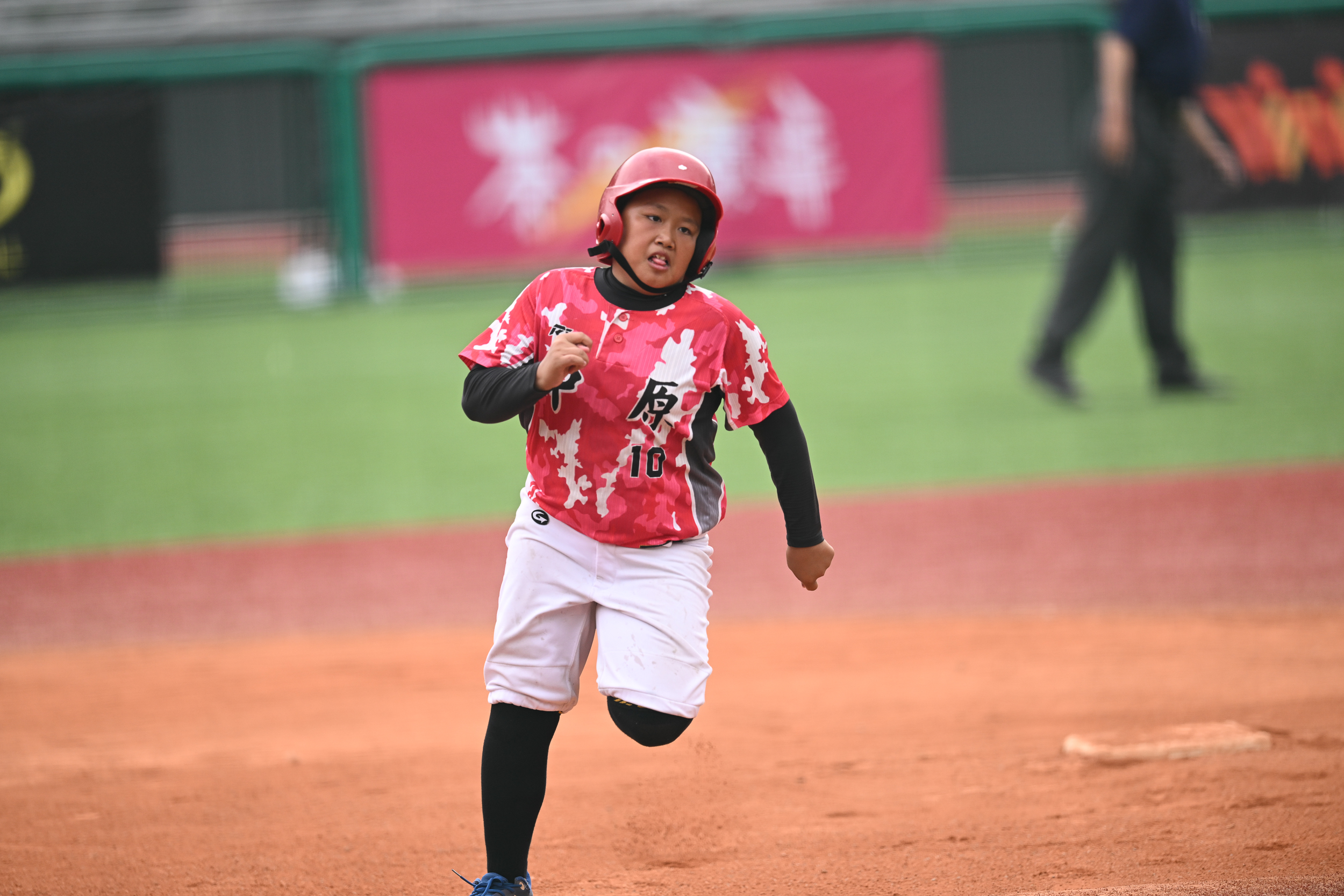 黃翊帆雙安、2分打點。臺灣世界少棒聯盟提供