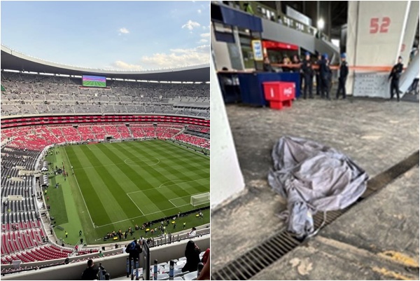 墨西哥在新整修的阿茲特克體育場(Estadio Azteca)竟鬧出人命。合成照片
