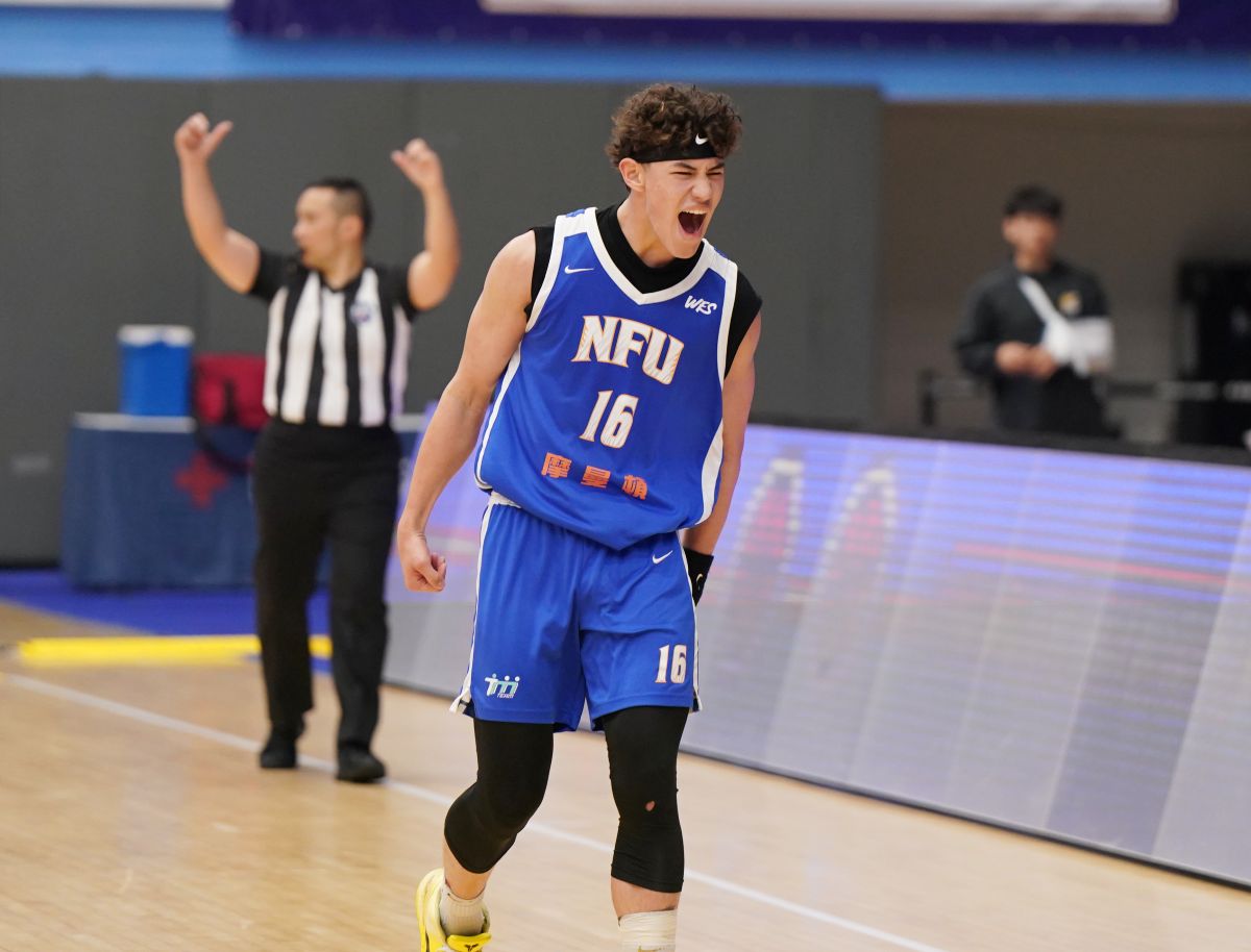 虎尾科大查傑打出20分10籃板雙十表現。大專體總提供