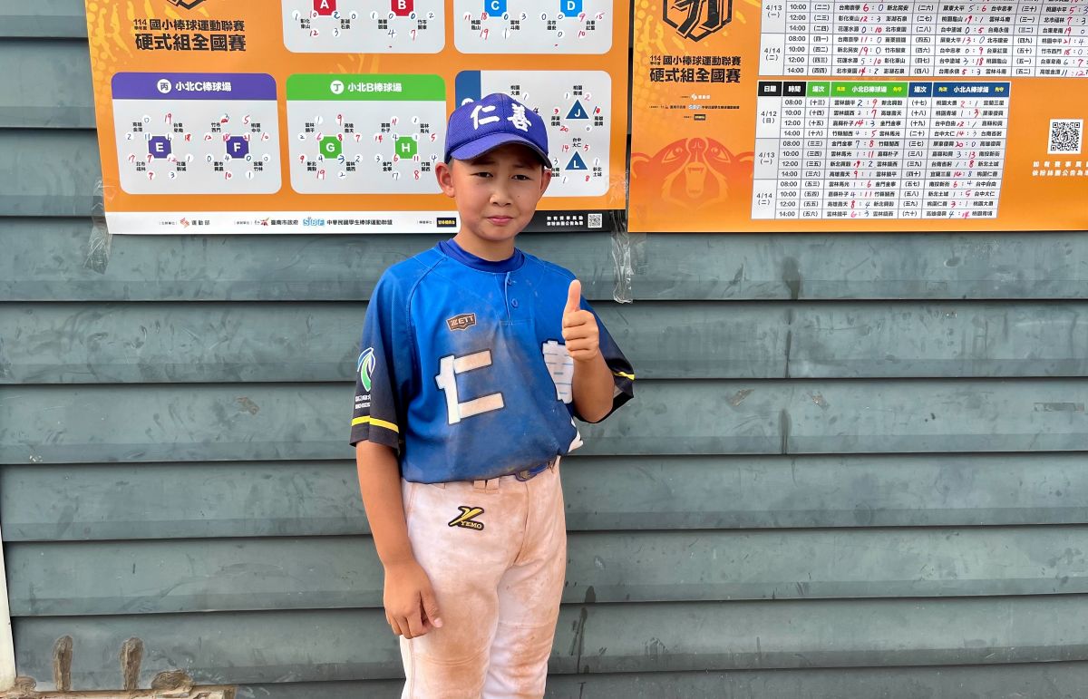 仁善小六鄭新藝打下超前分擔任第七棒單場3支2。學生棒聯提供