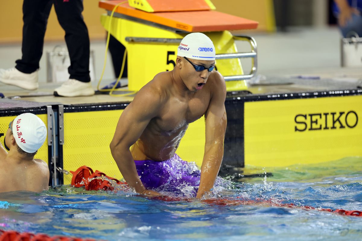 吳兆騏在50蝶首度刷新王冠閎的紀錄。臺南市體育局提供