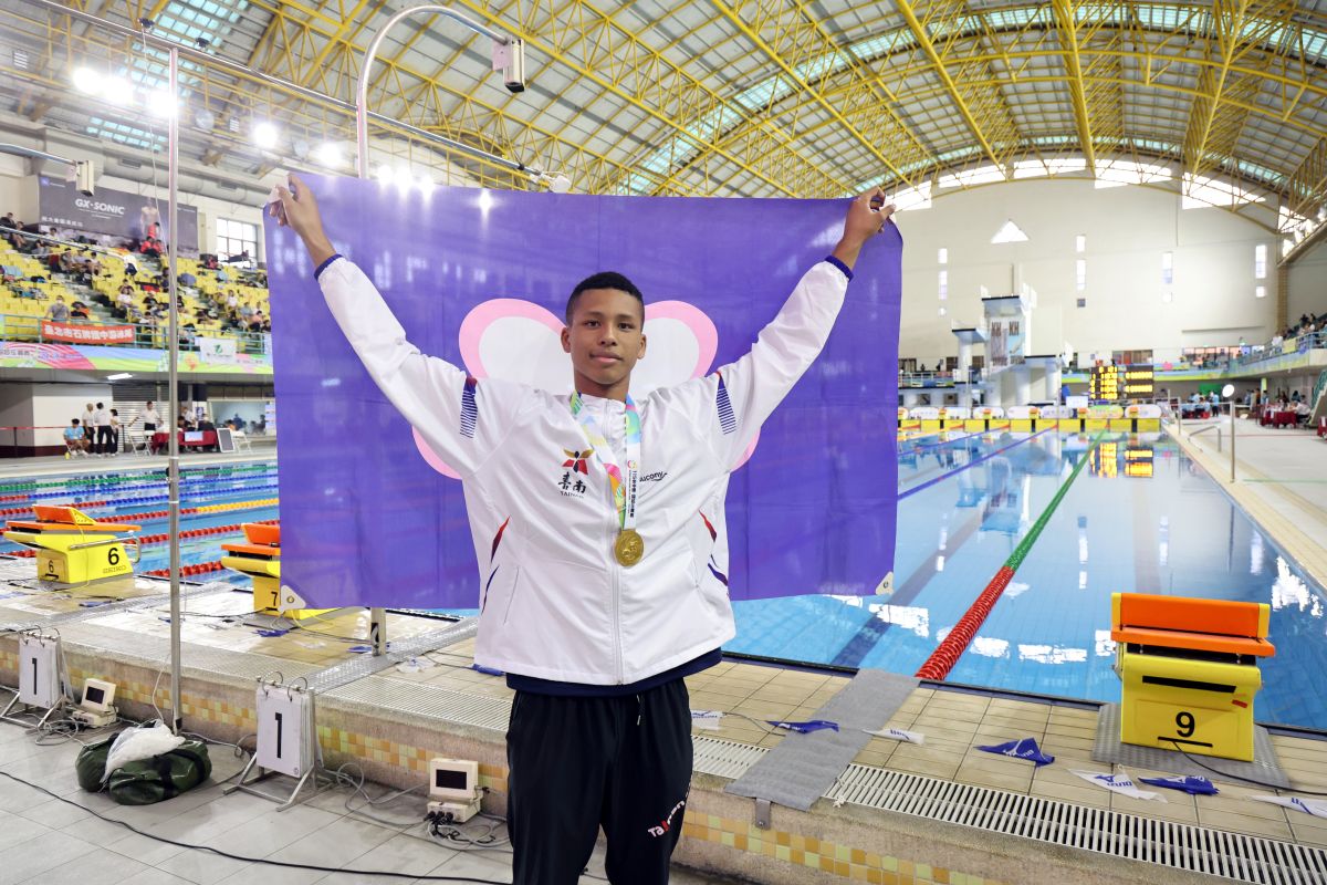 吳兆騏專攻蝶式和仰式短距離的比賽。臺南市體育局提供