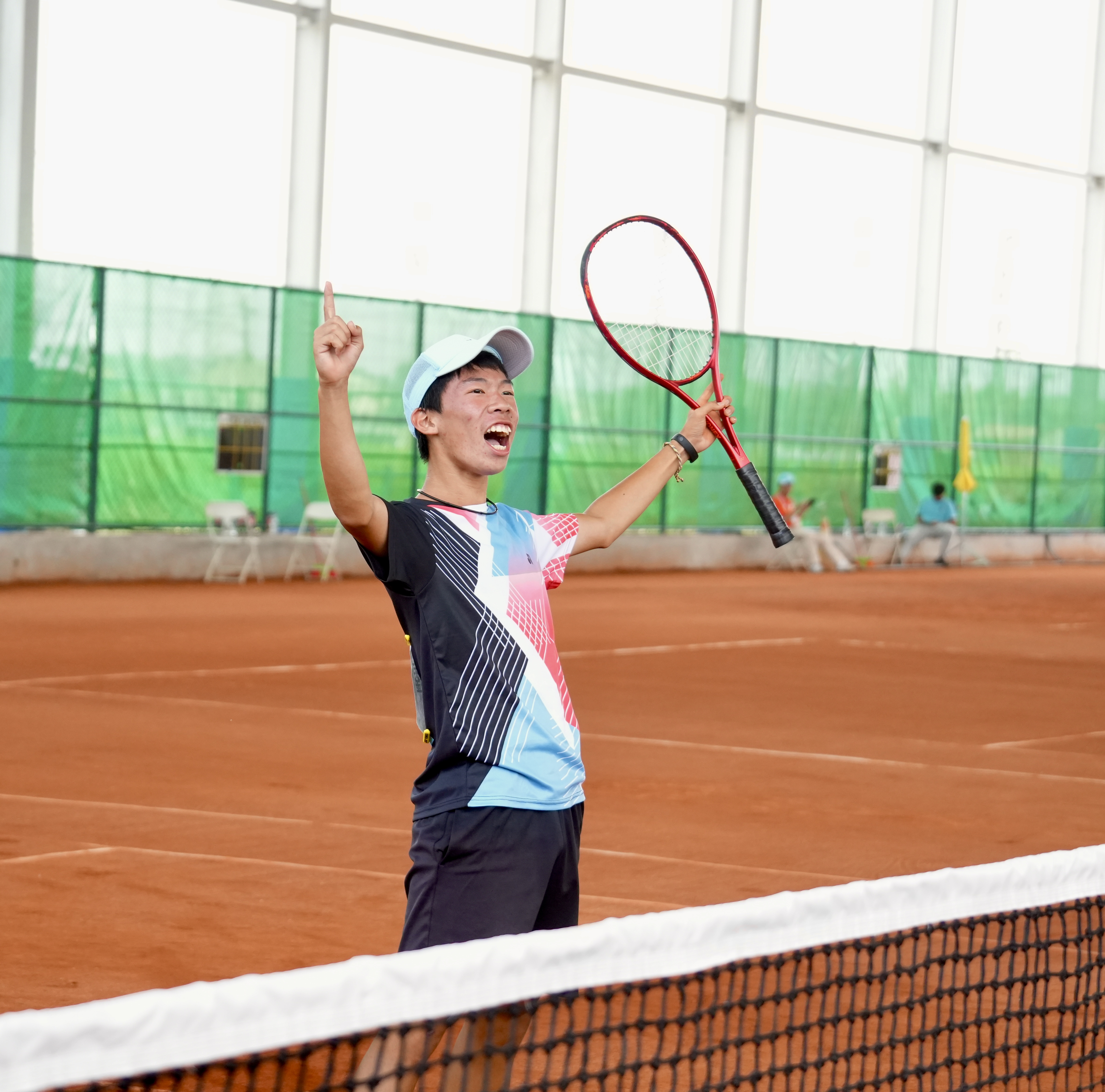 後壁國中邱宸鑫奪金後終於放聲吶喊釋放壓力。臺南市體育局提供