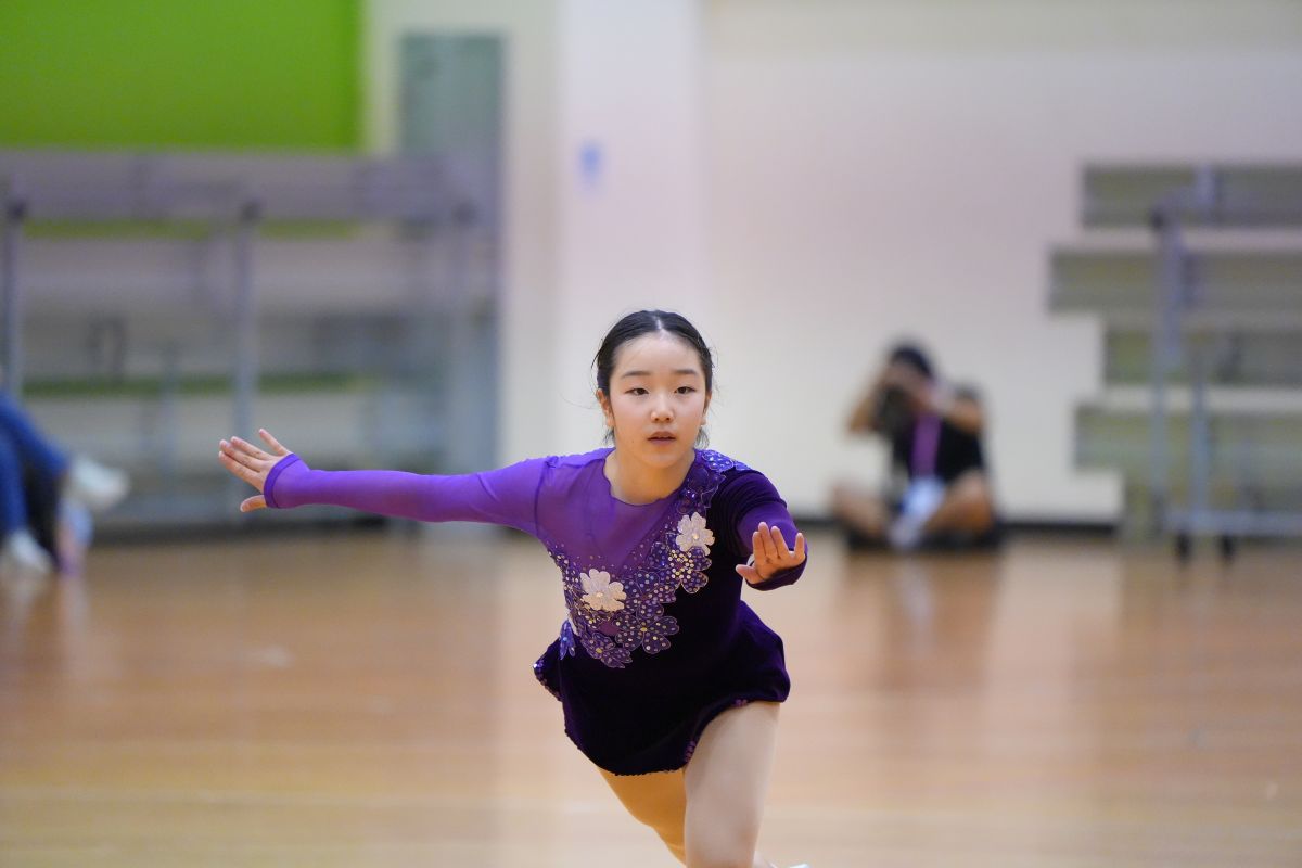 日本12歲小將木大葵乃Aono Kinoshita以33.82分奪得金牌。中華民國滑輪溜冰協會提供