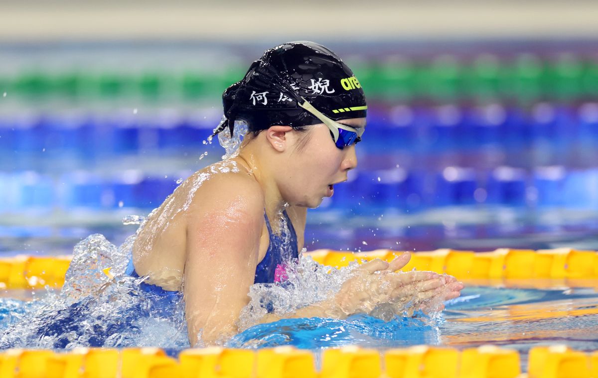未滿13歲的何康婗未來受到台灣泳壇的關注。臺南市體育局提供