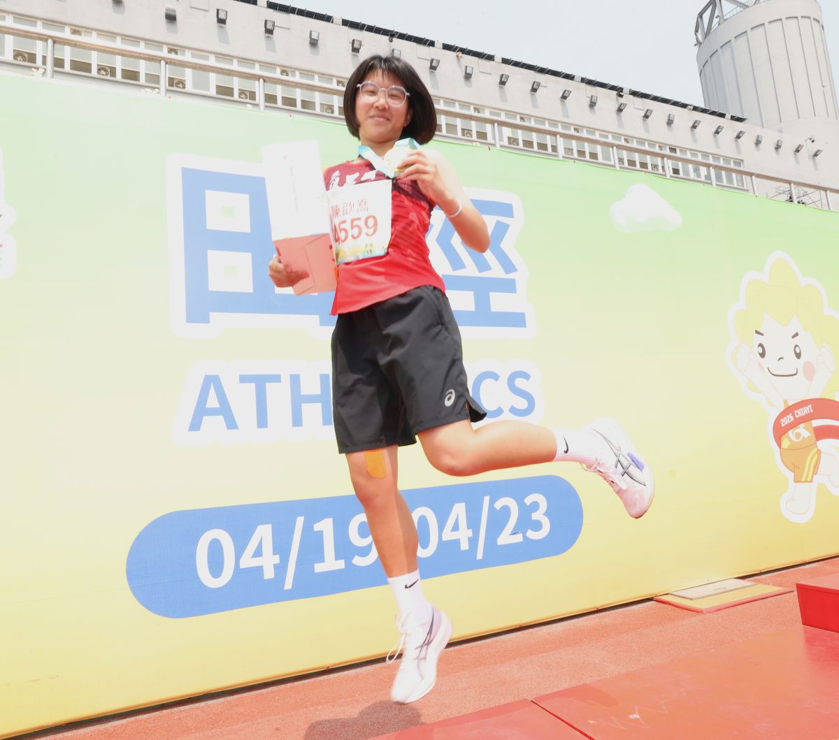 陳歆喬摘下首面全中運獎牌。台南市體育局提供