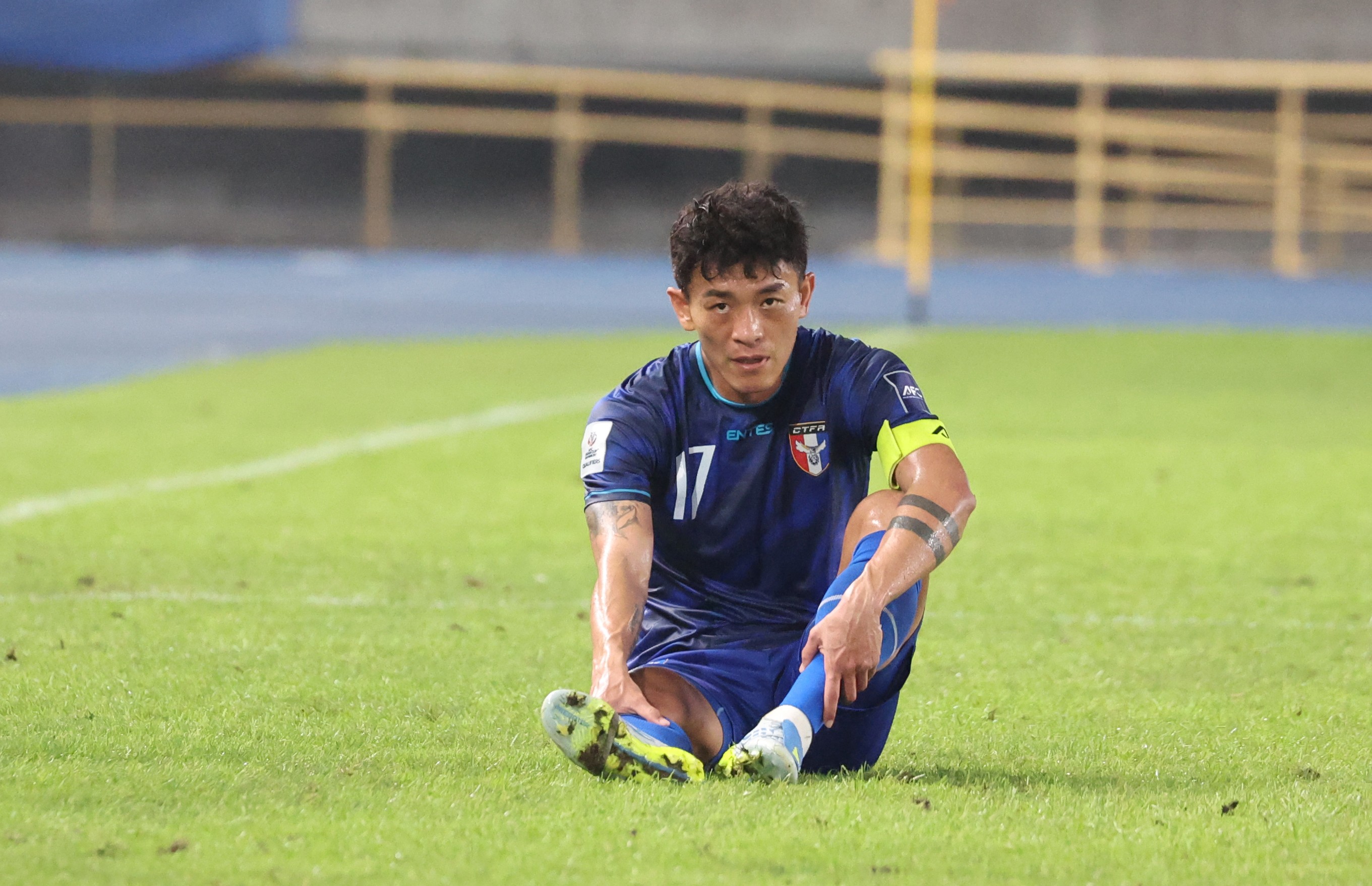 台灣隊長陳柏良力拼國家隊百場紀錄。李天助攝