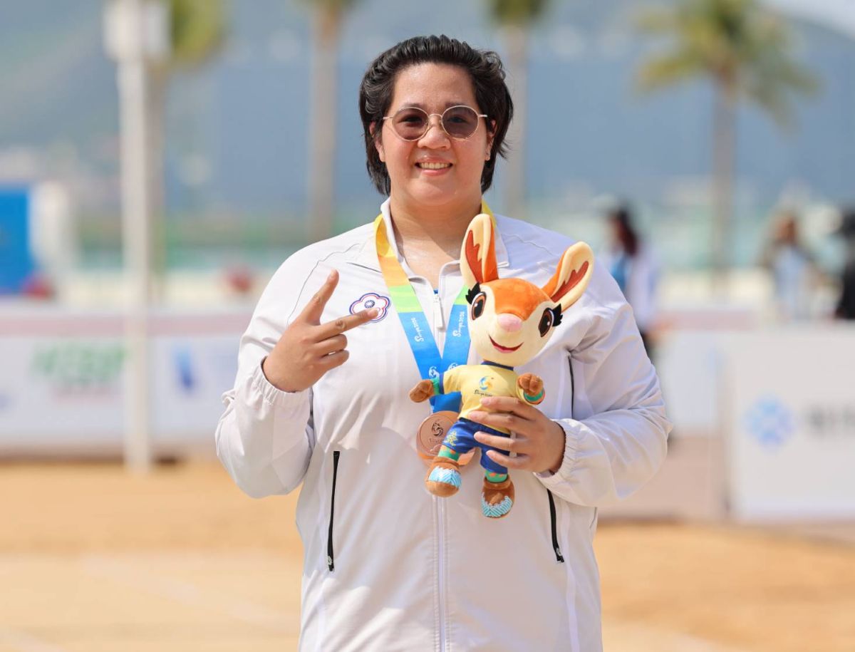 鉛球吳慈恩創賽季最佳獲銅牌。中華奧會提供