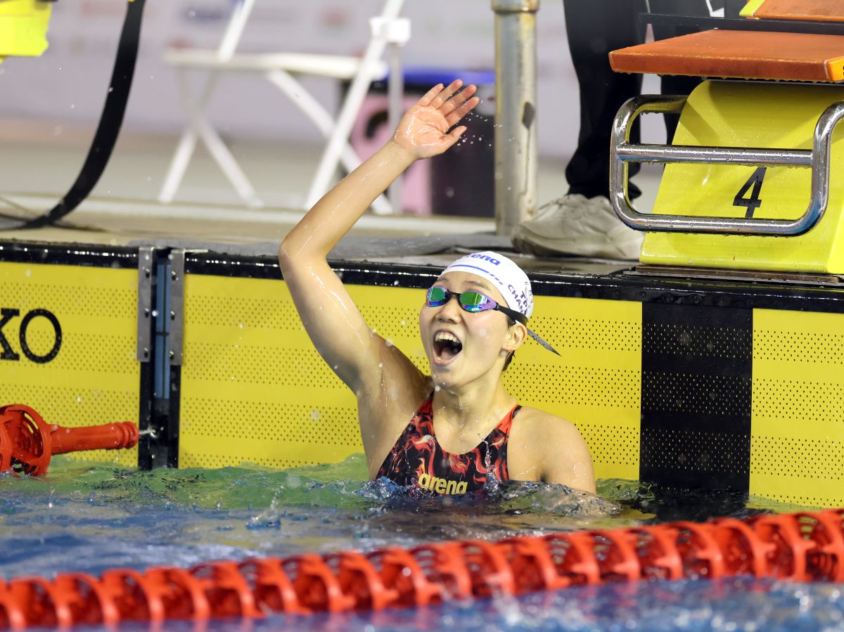 張雅佳半年內三度打破100仰全國紀錄。郭運復攝